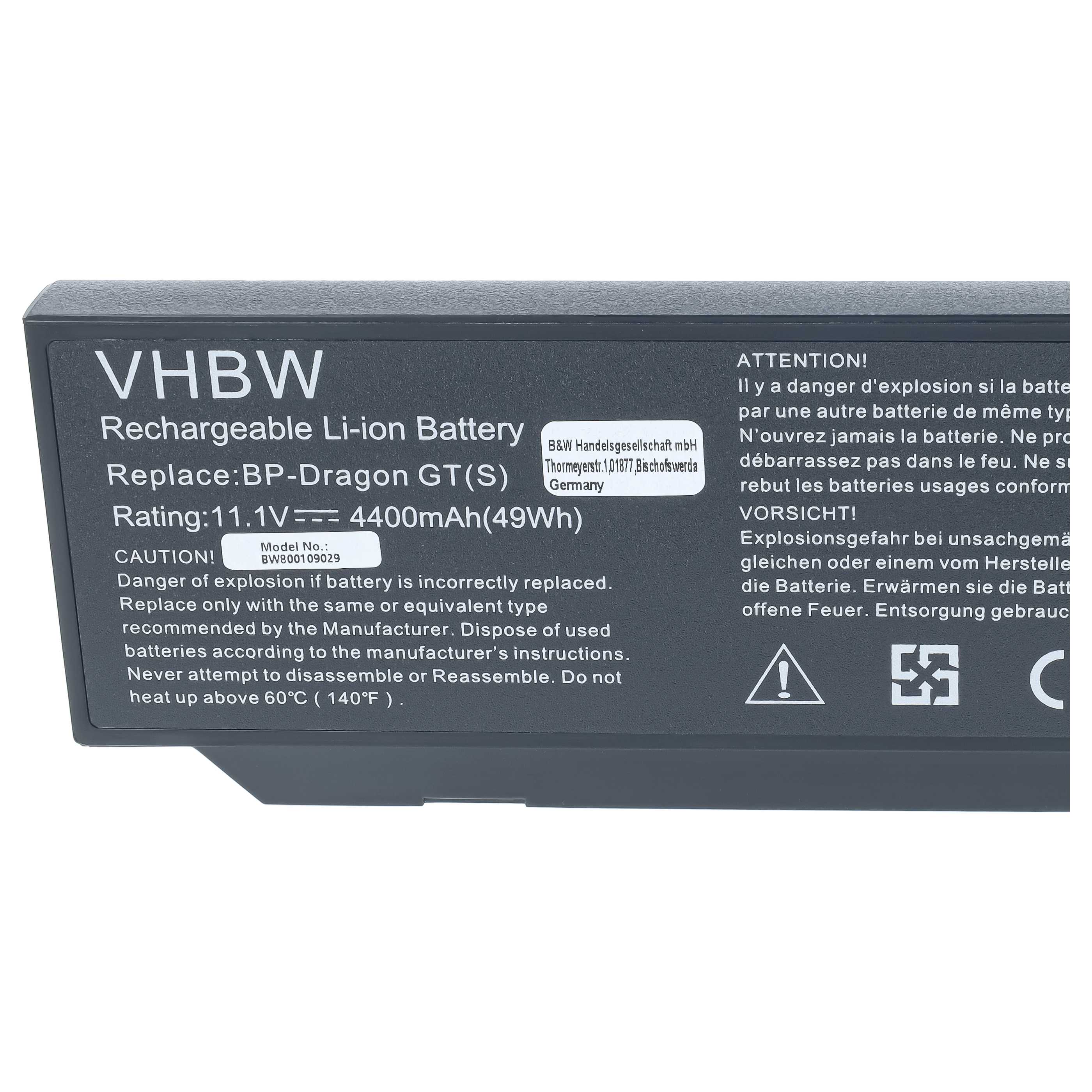 Notebook Battery replaces 40019327, 40020374, 441807800002, 441810400003 - 4400 mAh 11.1 V Li-Ion, black