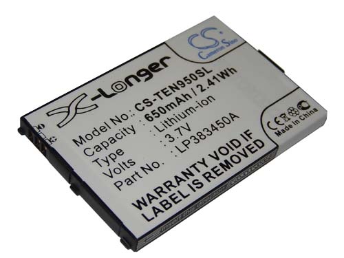 Batterie remplace Telefunken LP383450A pour téléphone portable - 650mAh, 3,7V, Li-ion