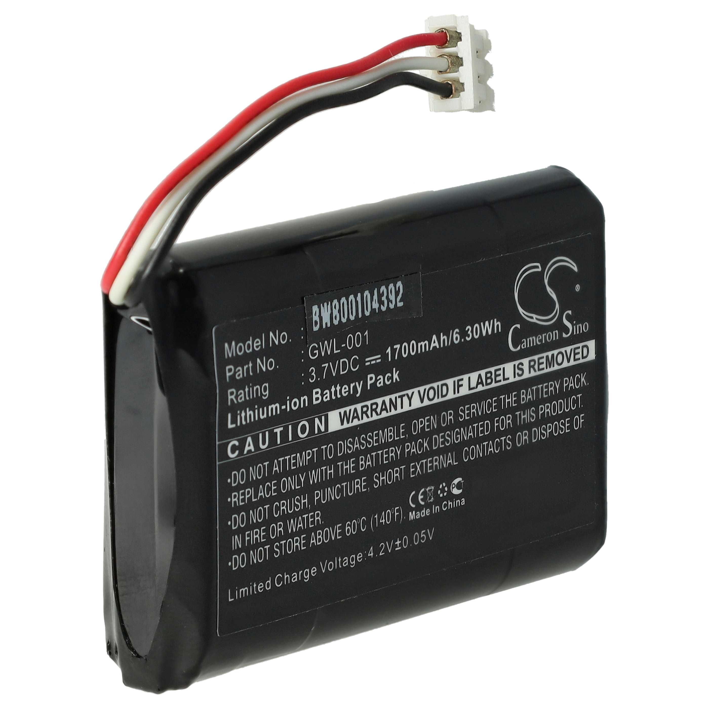 Batterie remplace Wacom GWL-001 pour tablette - 1700mAh 3,7V Li-ion