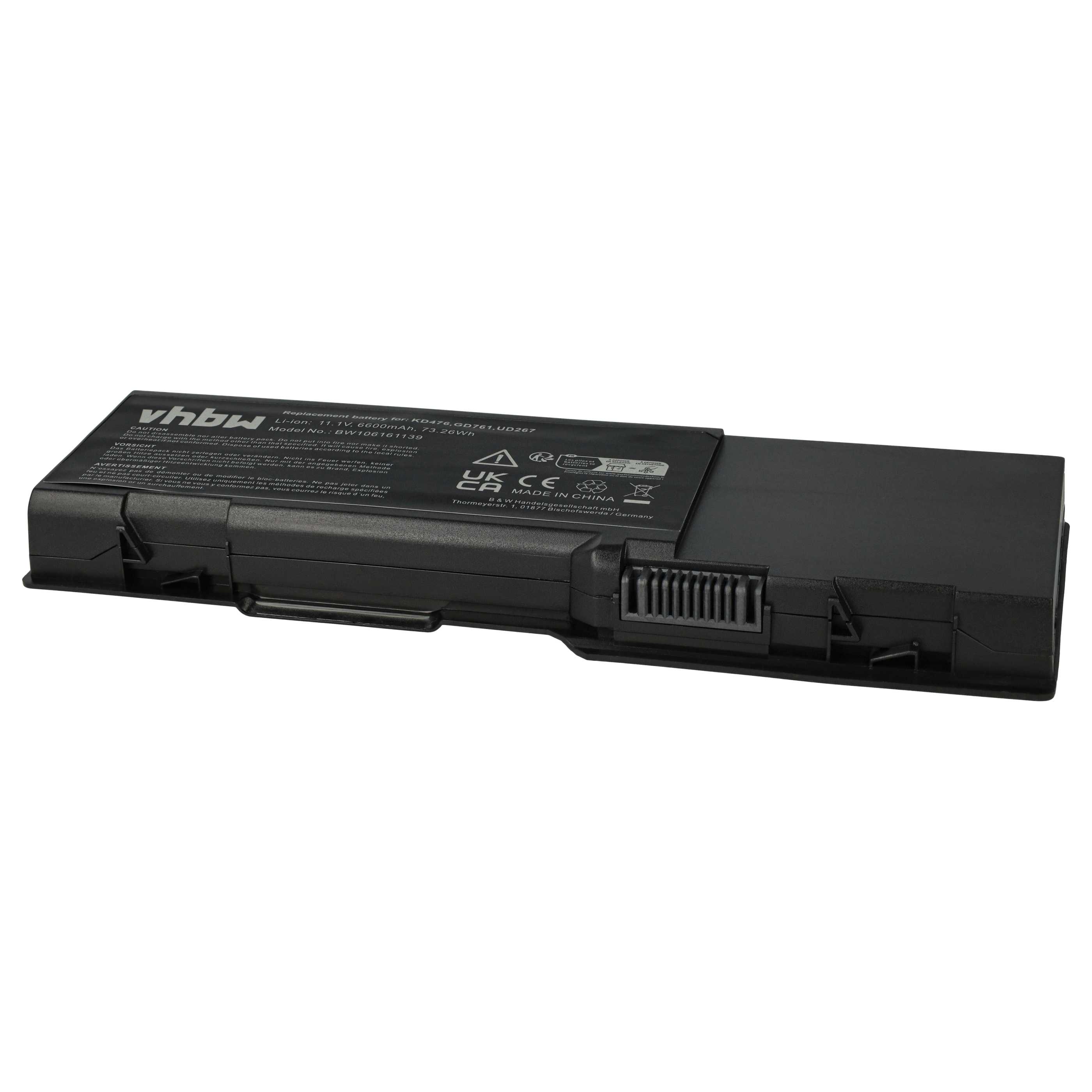 Akumulator do laptopa zamiennik Dell 0D5453, 0D5549, 0C5454, 0CR174, 0C5449 - 6600 mAh 11,1 V Li-Ion, czarny