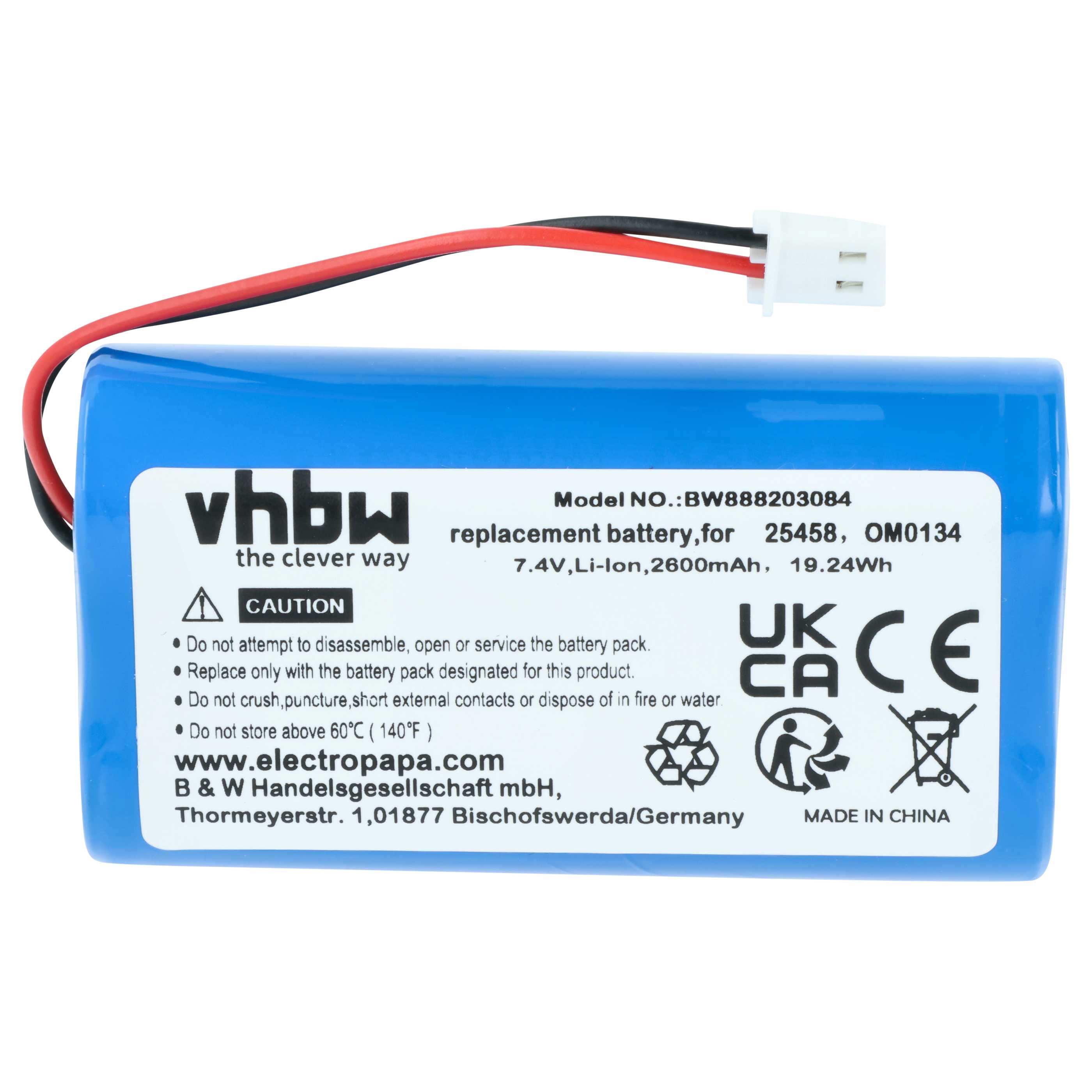 Medical Equipment Battery replaces SurgiTel OM0134, 25458 - 2600 mAh 7.4 V Li-Ion