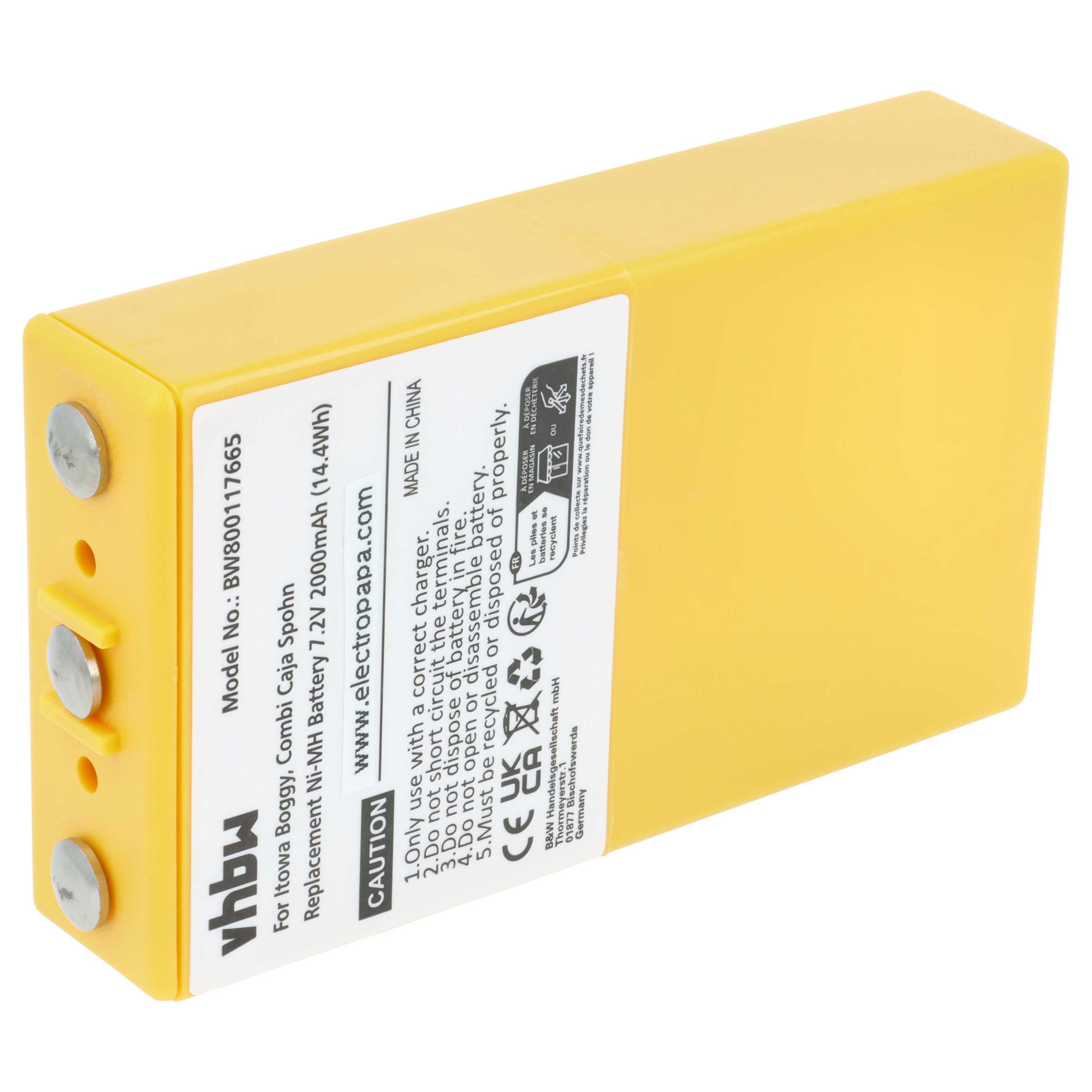 Akku als Ersatz für Itowa 26.105, BT7216MH, BT7216 Steuerung - 2000mAh 7,2V NiMH