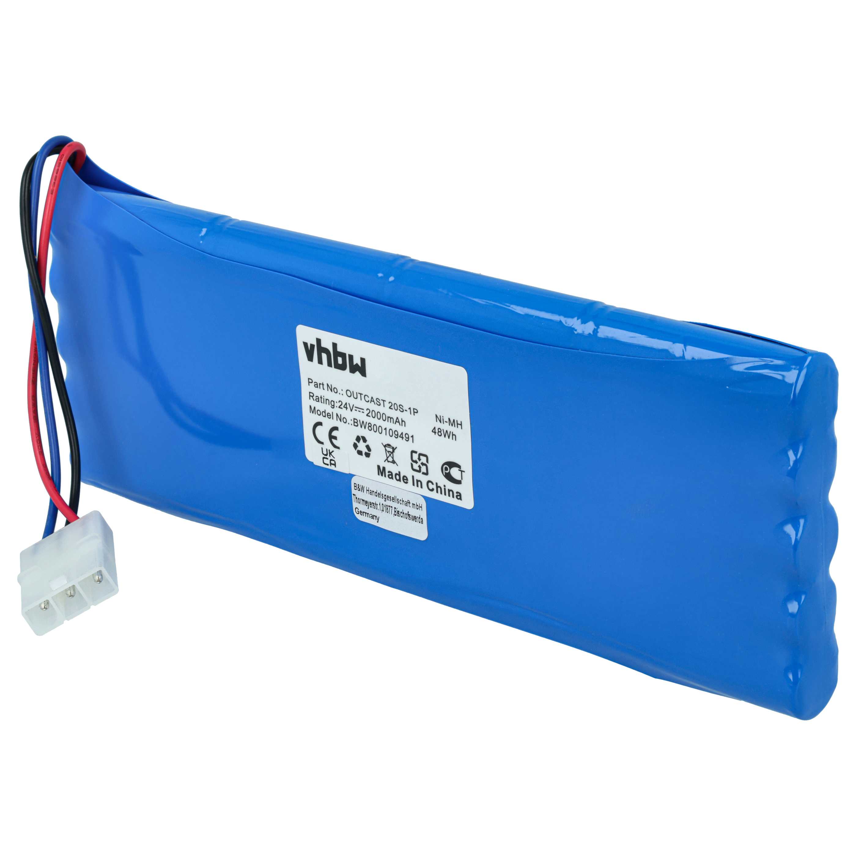 Battery replaces Outcast 20S-1P for Soundcast Loudspeaker - NiMH 2000 mAh