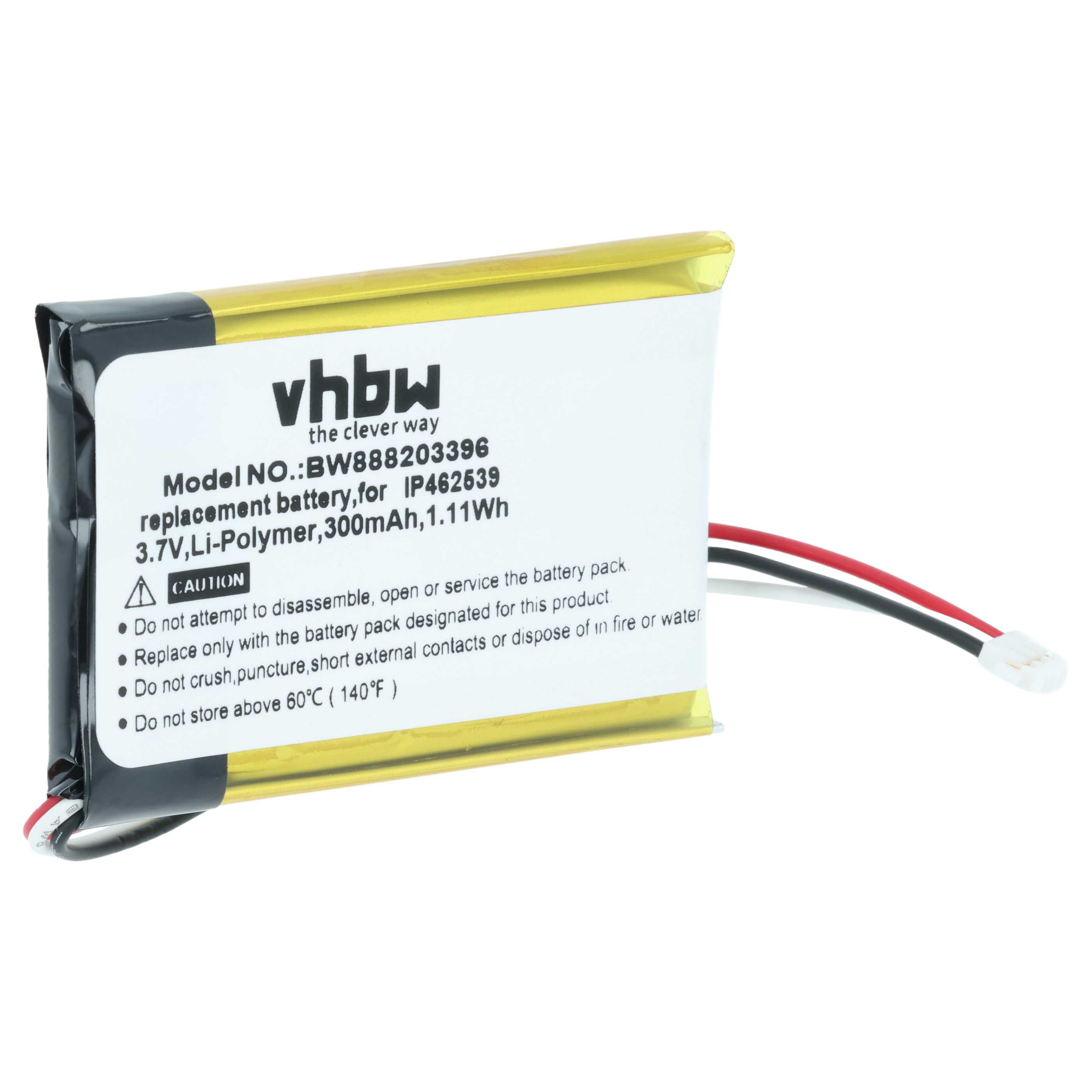 Medical Equipment Battery replaces Phonak IP462539 - 300 mAh 3.7 V Li-polymer