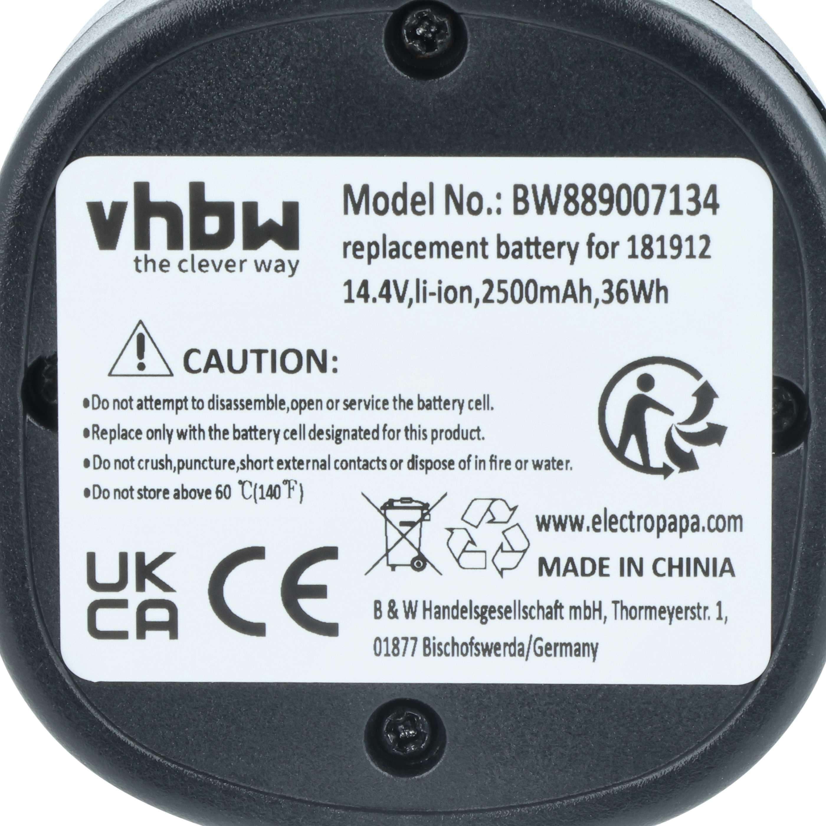 3x Batería reemplaza Bahco BCL1B03IB para cortapelos mascota (2500 mAh, 14,4 V, Li-Ion)