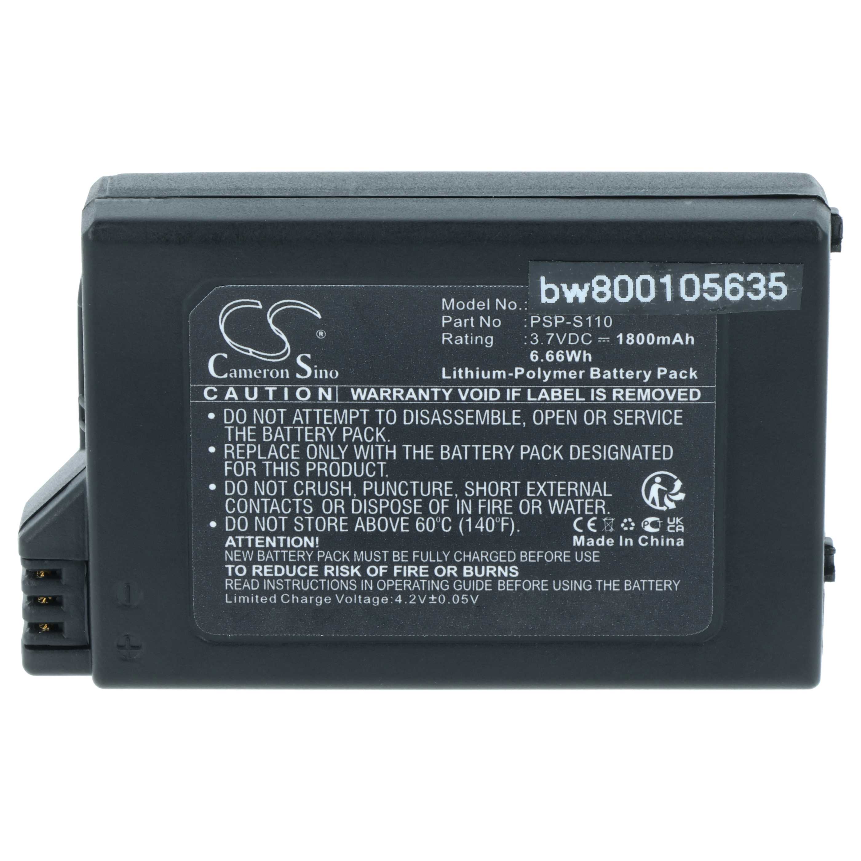 Batteria sostituisce Sony PSP-S110 per console di gioco - 1800mAh 3,7V Li-Poly