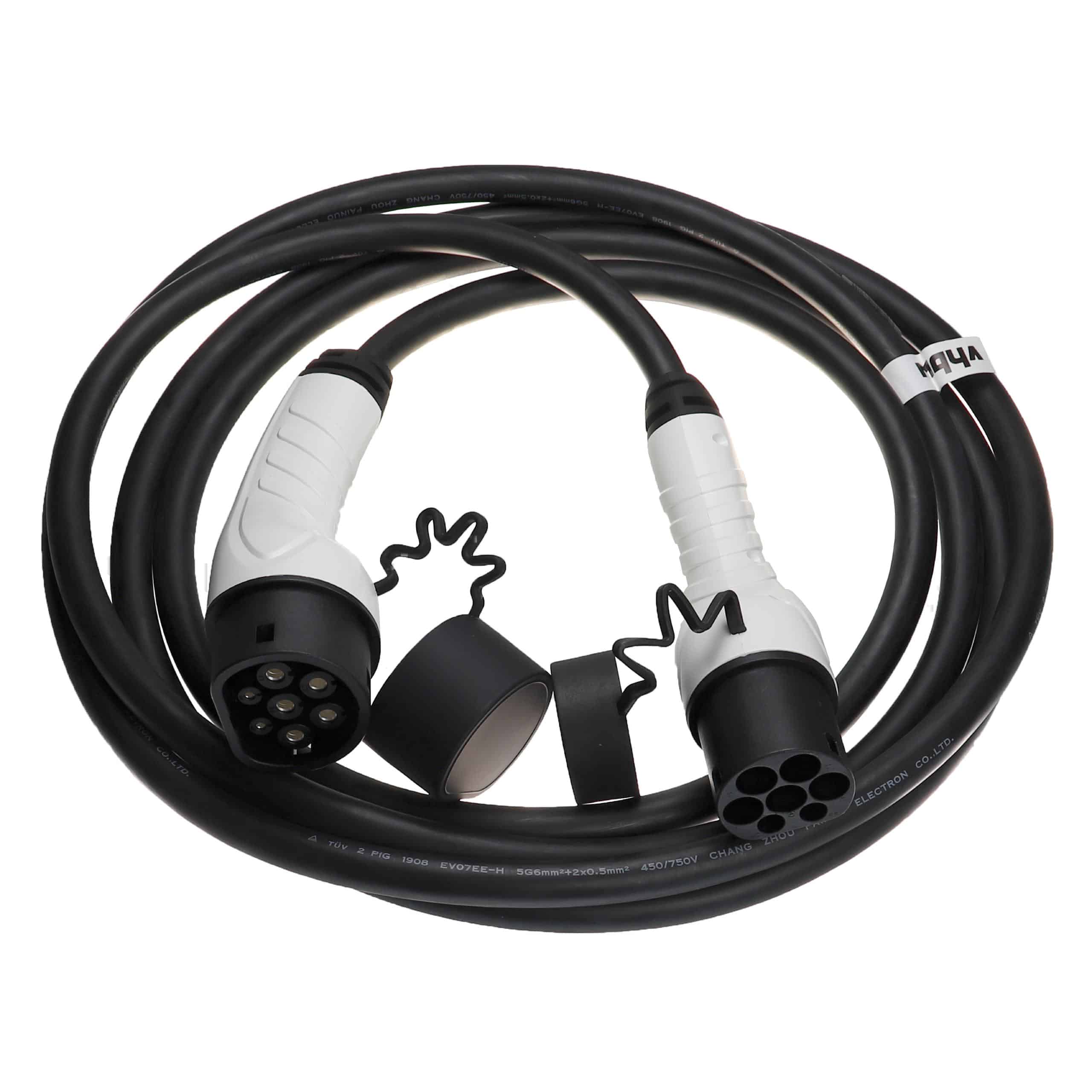 Charging Cable for Electric Car, Plug-In Hybrid - Type 2 to Type 2 Cable, 3-phase, 32 A, 22 kW, 5 m