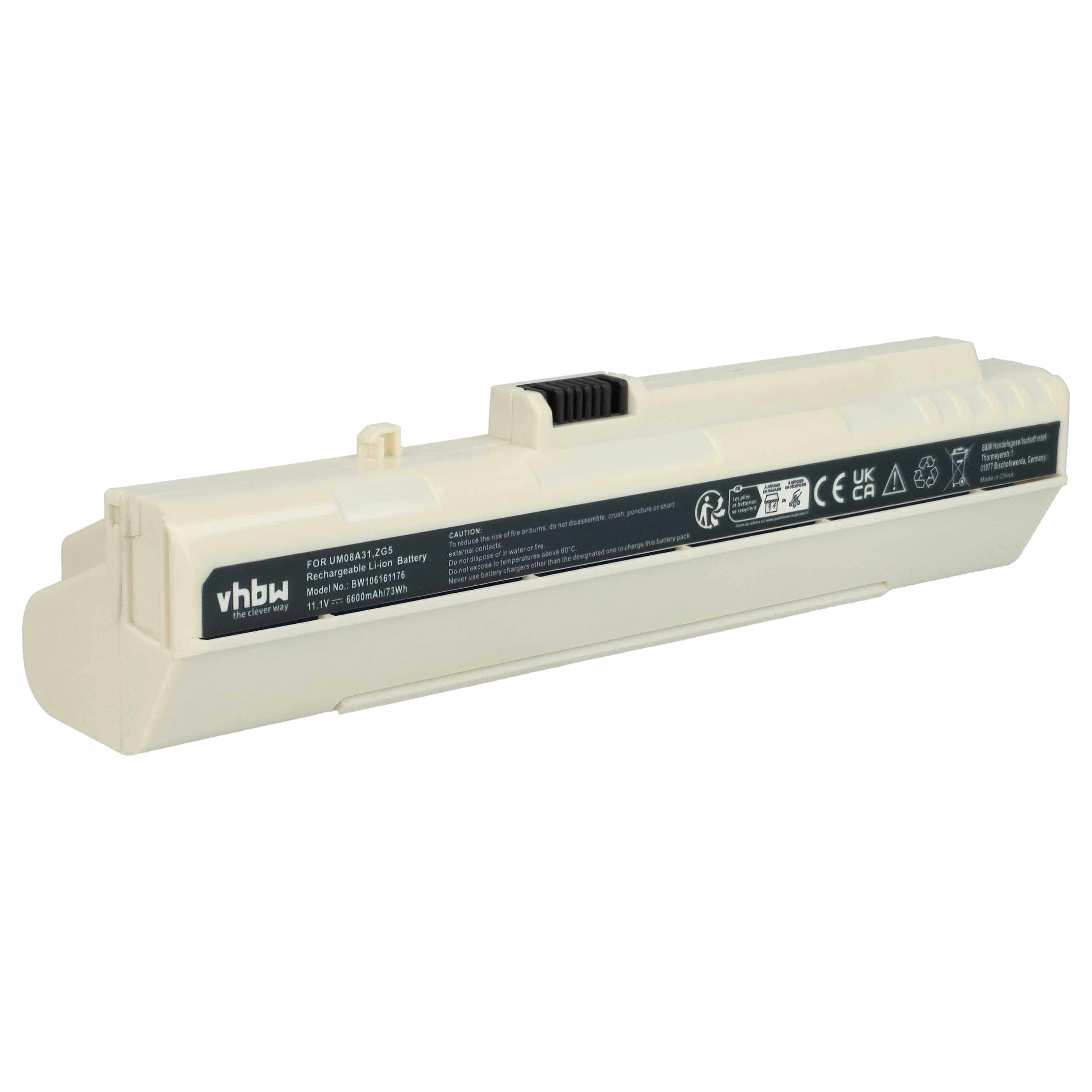 Akumulator do laptopa zamiennik Acer BT.00605.035, 934T2780F, BT.00607.039 - 6600 mAh 11,1 V Li-Ion, biały