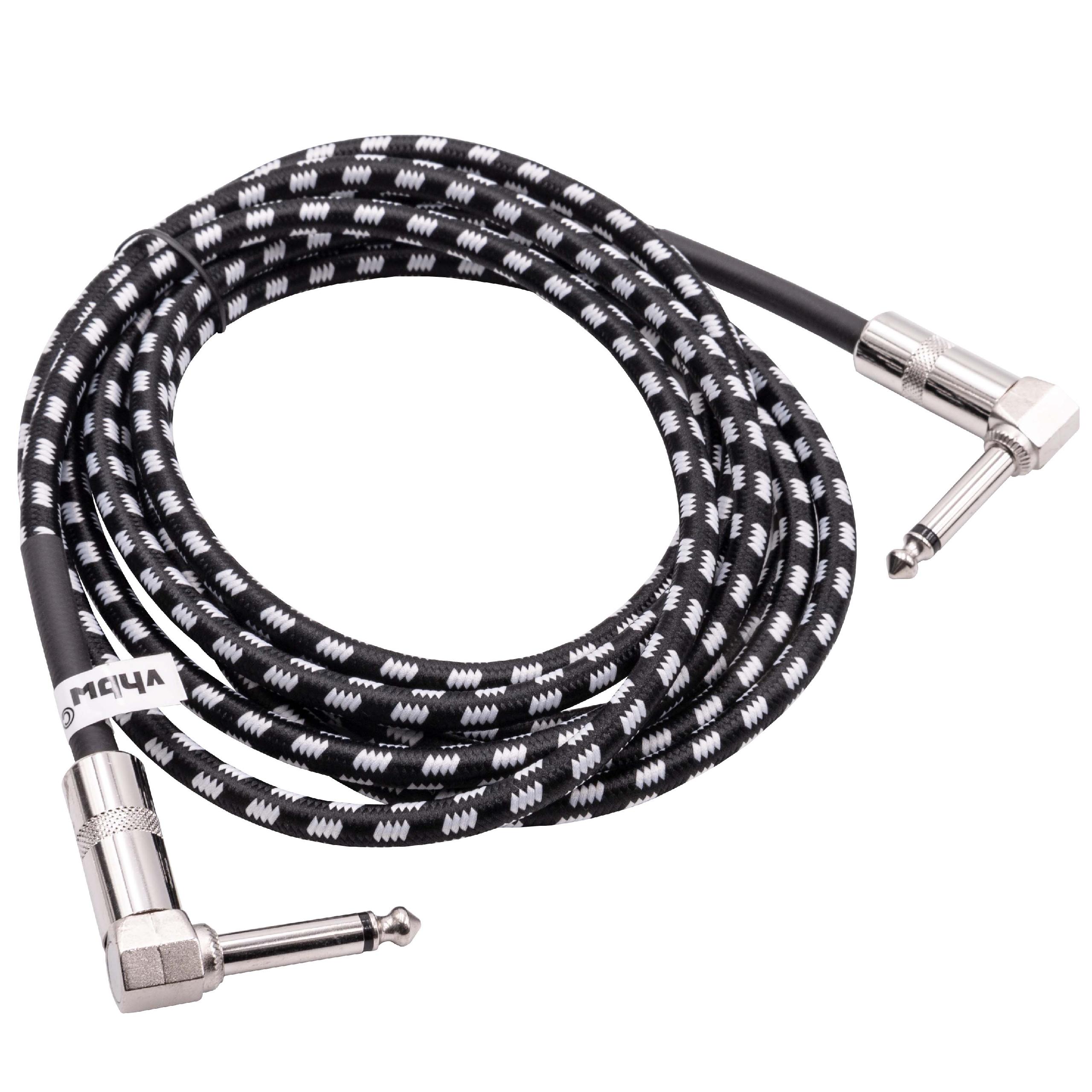 3m Guitar AUX Cable for Electric Guitar compatible with all 6.35mm Audio-Ports - Braided, Right Angle