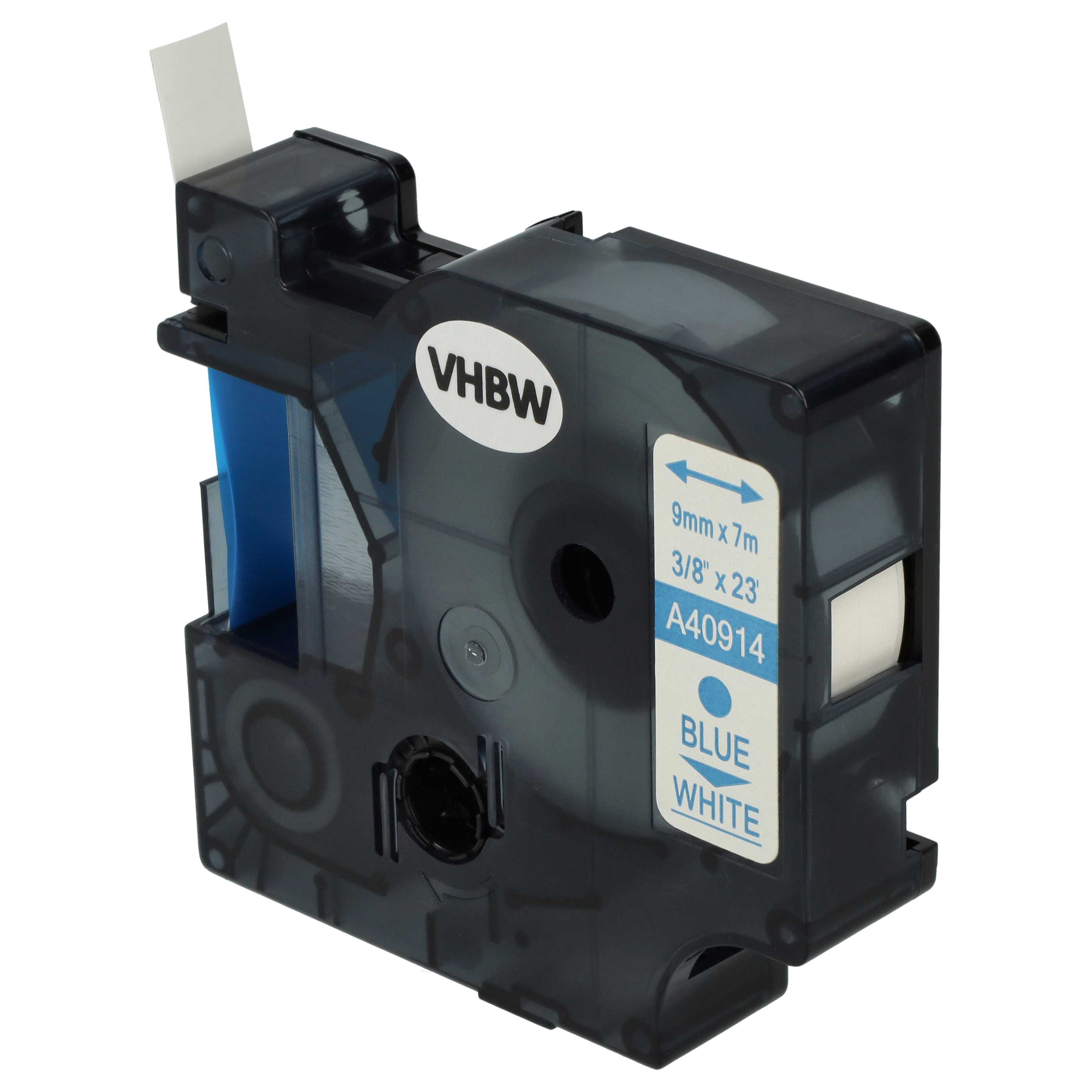Label Tape replaces Dymo D1, 40914 - 9 mm Blue to White