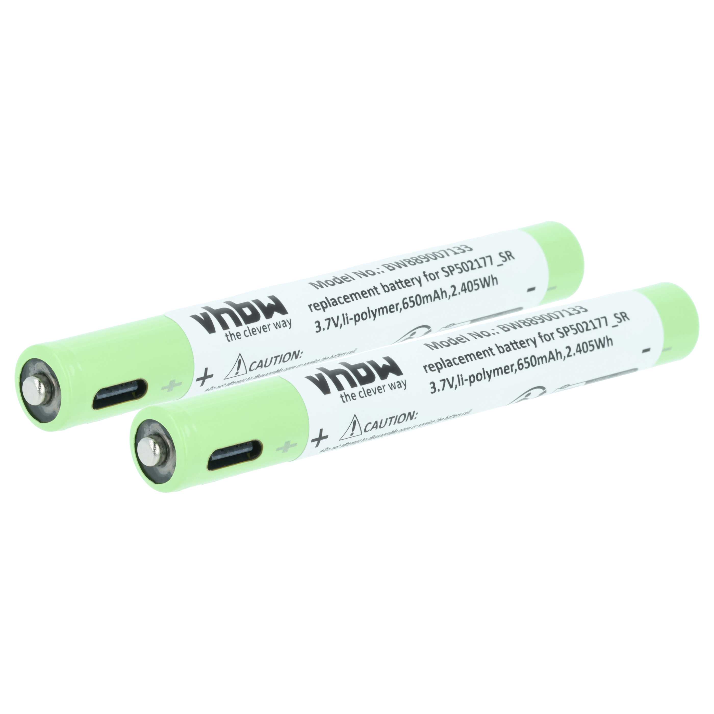 2x Akumulator do latarki czołowej zamiennik Ledlenser SP502177_SR - 650 mAh 3,7 V LiPo