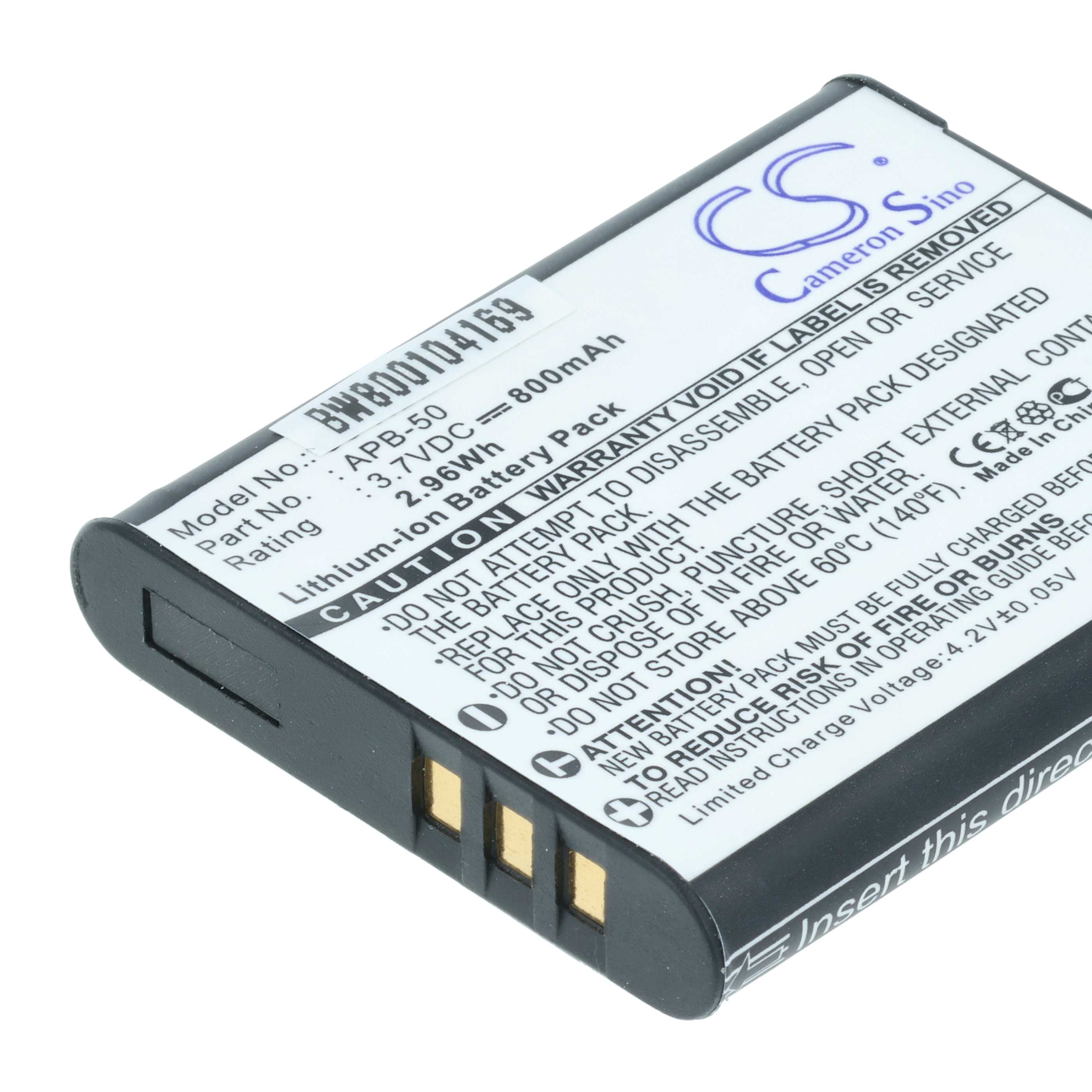 Battery replaces Agfa APB-50(ICP7/35/41), APB-50 - 800mAh, 3.7V, Li-Ion