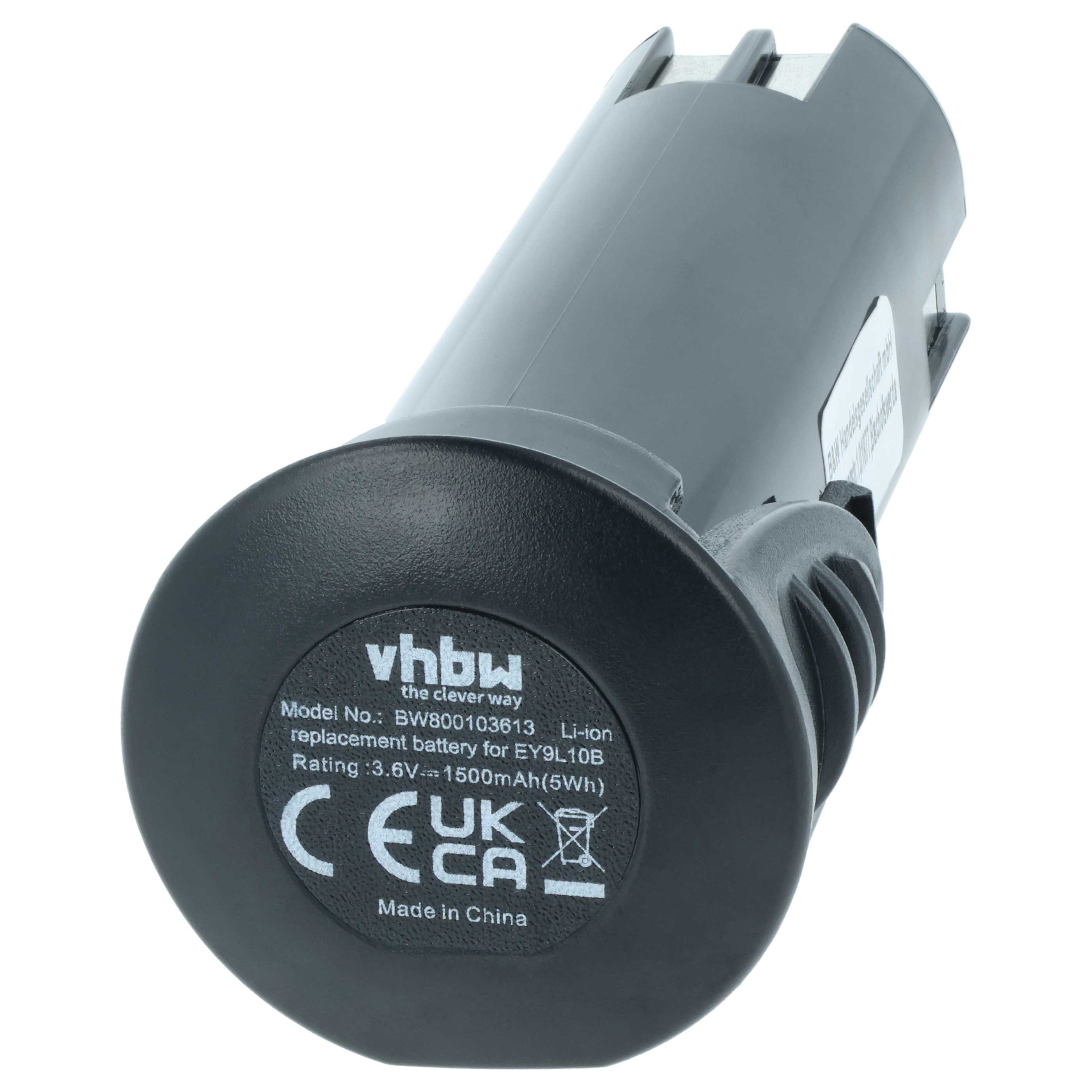 3x Battery replaces Panasonic EZ9L10, EY9L10B Electric Power Tool - 1500 mAh, 3.6 V, Li-Ion