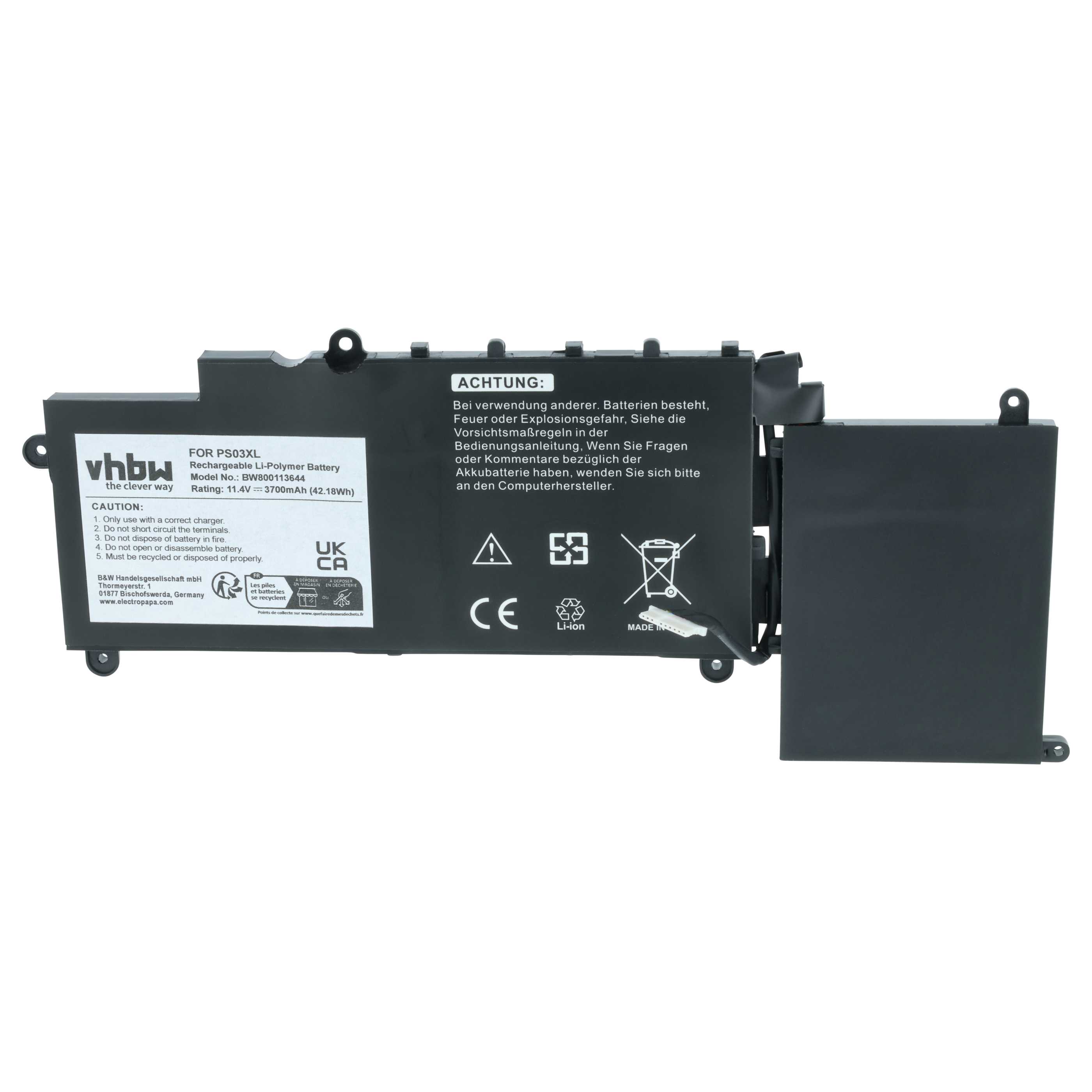 Akumulator do laptopa zamiennik HP 778813-221, 6EKHK01BB6O03Q, 1588-3003 - 3700 mAh 11,4 V LiPo, czarny