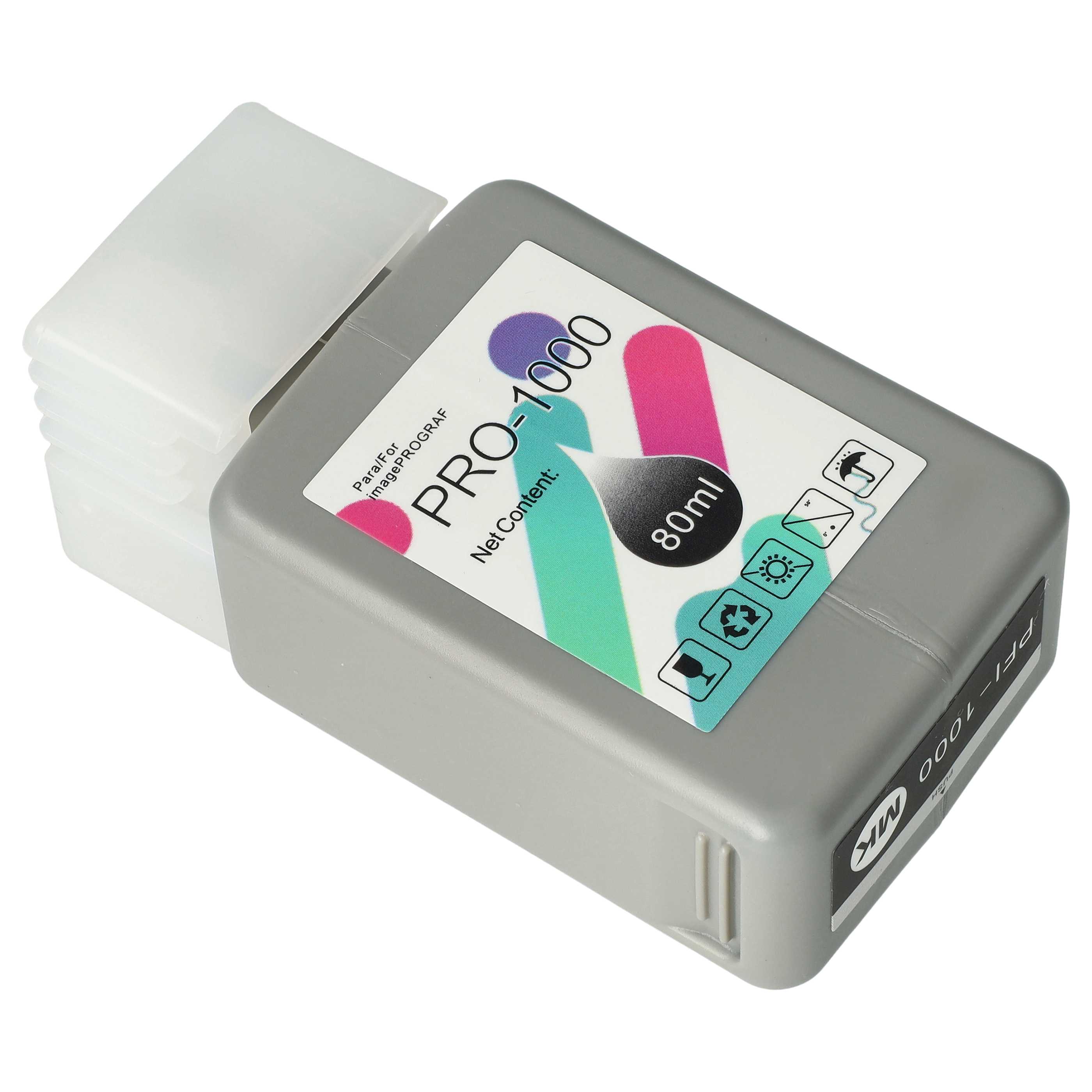 Ink Cartridge as Exchange for Canon PFI-1000MBK, PFI-1000 MBK for Canon Printer - Matt-Black 80 ml + Chip