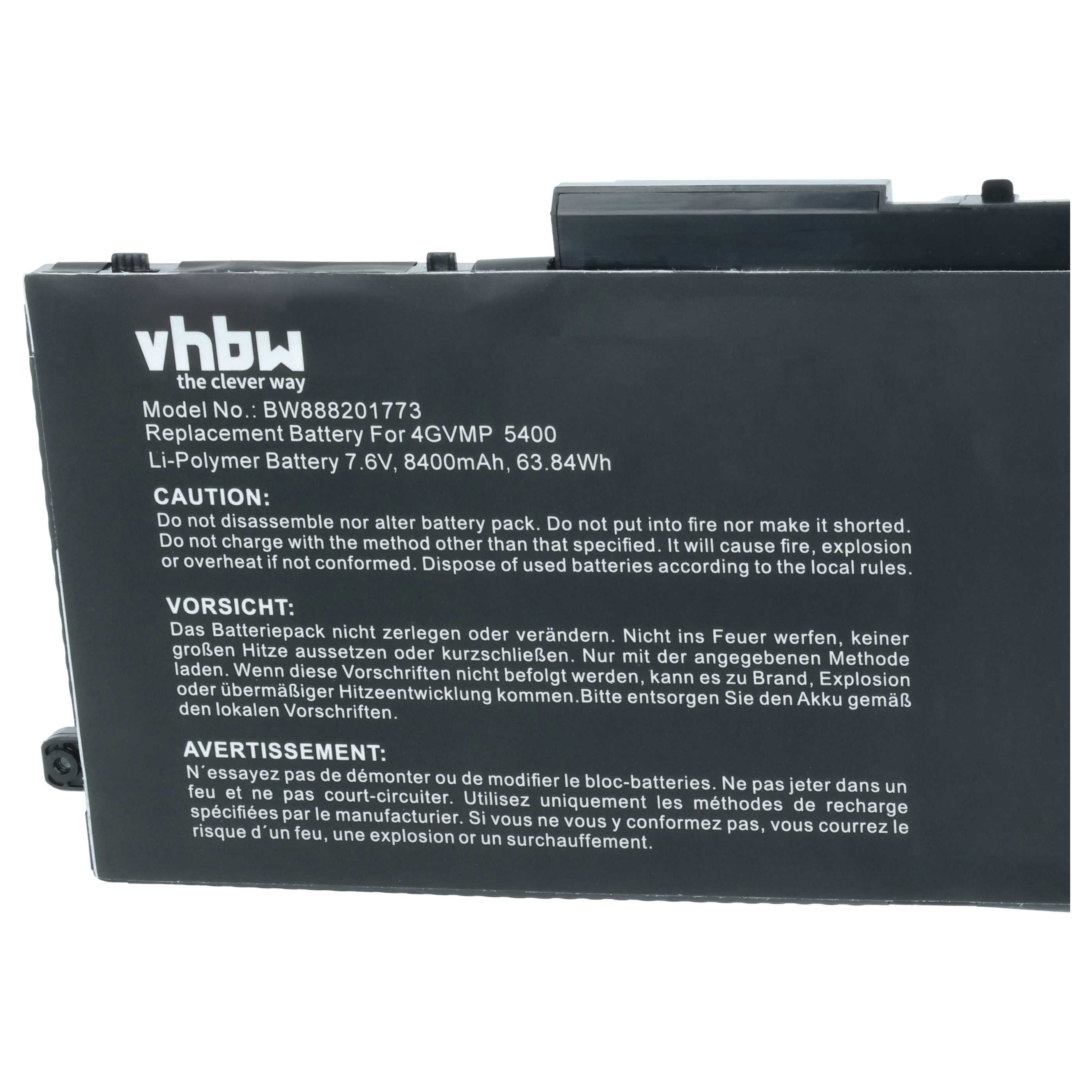 Akumulator do laptopa zamiennik Dell 09JRYT, 0C5GV2, 0X77XY, 4GVMP, X77XY - 8400 mAh 7,6 V Li-Ion, czarny