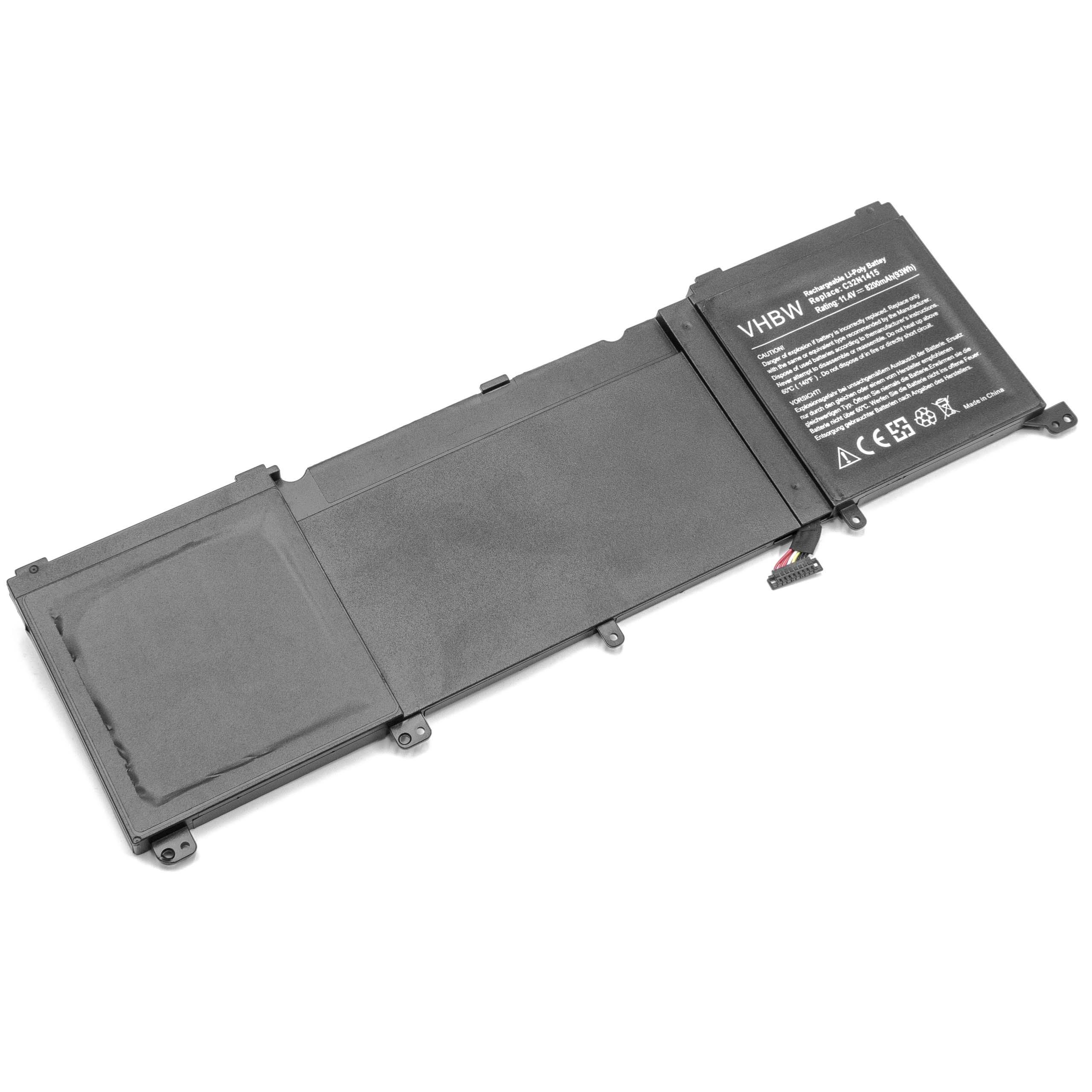Batería reemplaza Asus C32N1415, 0B200-01250000 para notebook Asus - 8200 mAh 11,4 V Li-poli