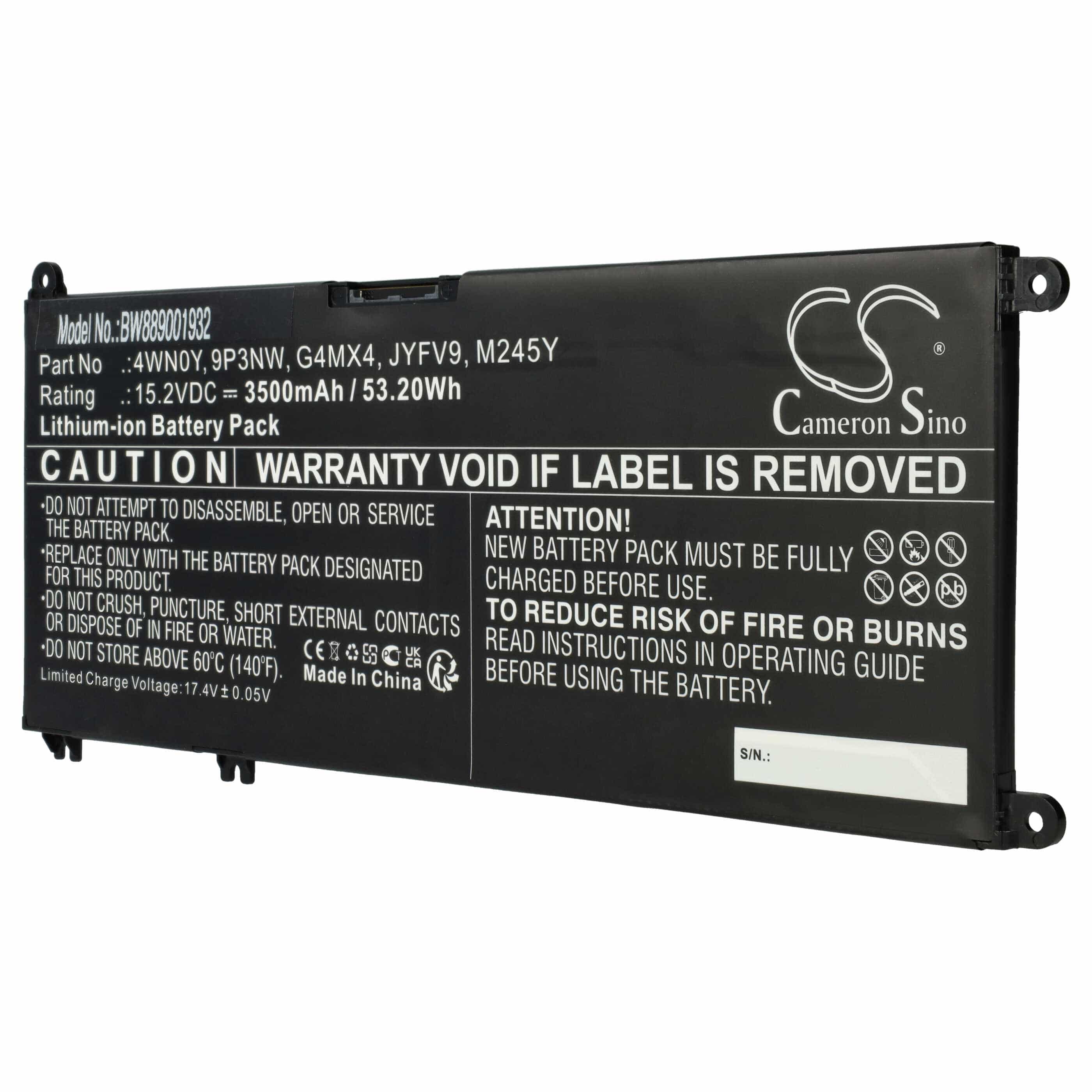 Akumulator do laptopa zamiennik Dell JYFV9, M245Y, G4MX4, 4WN0Y, 9P3NW - 3500 mAh 15,2 V Li-Ion, czarny