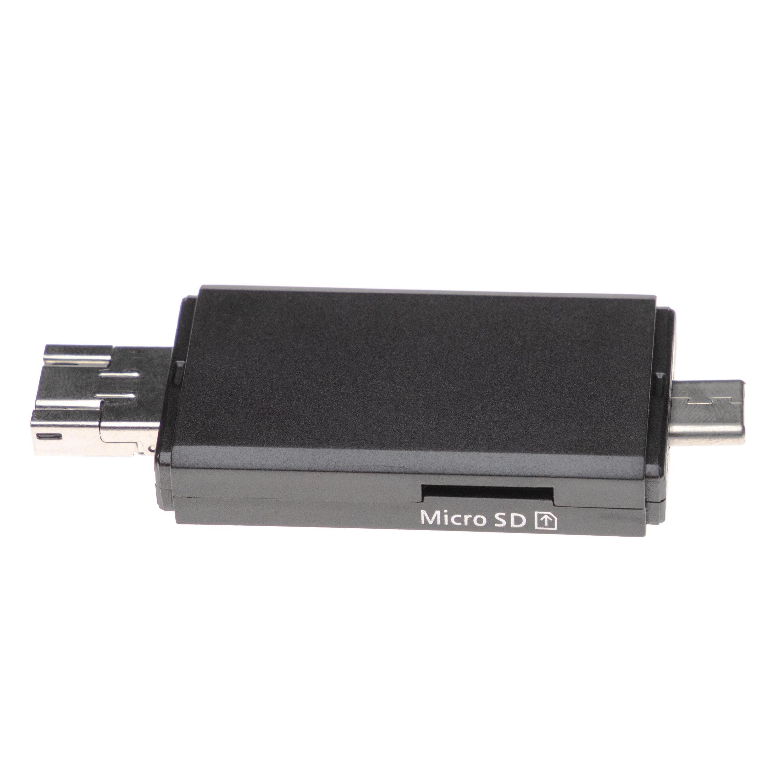 SD Kartenleser passend für Micro-SD, Mini-SD Speicherkarten - Mit Schutzkappe