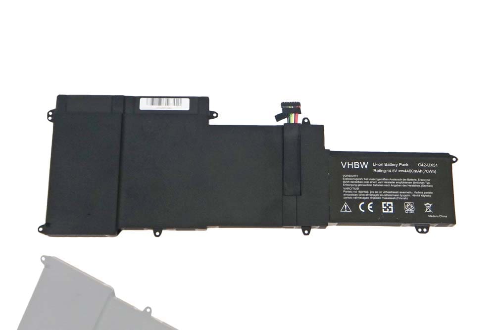 Akumulator do laptopa zamiennik Asus C42-UX51 - 4750 mAh 14,8 V LiPo, czarny