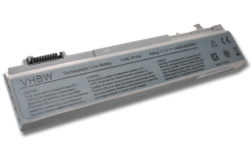 Batteria sostituisce Dell 0MP307, 0H1391, 0GU715 per notebook Dell - 4400mAh 11,1V Li-Ion argento grigio