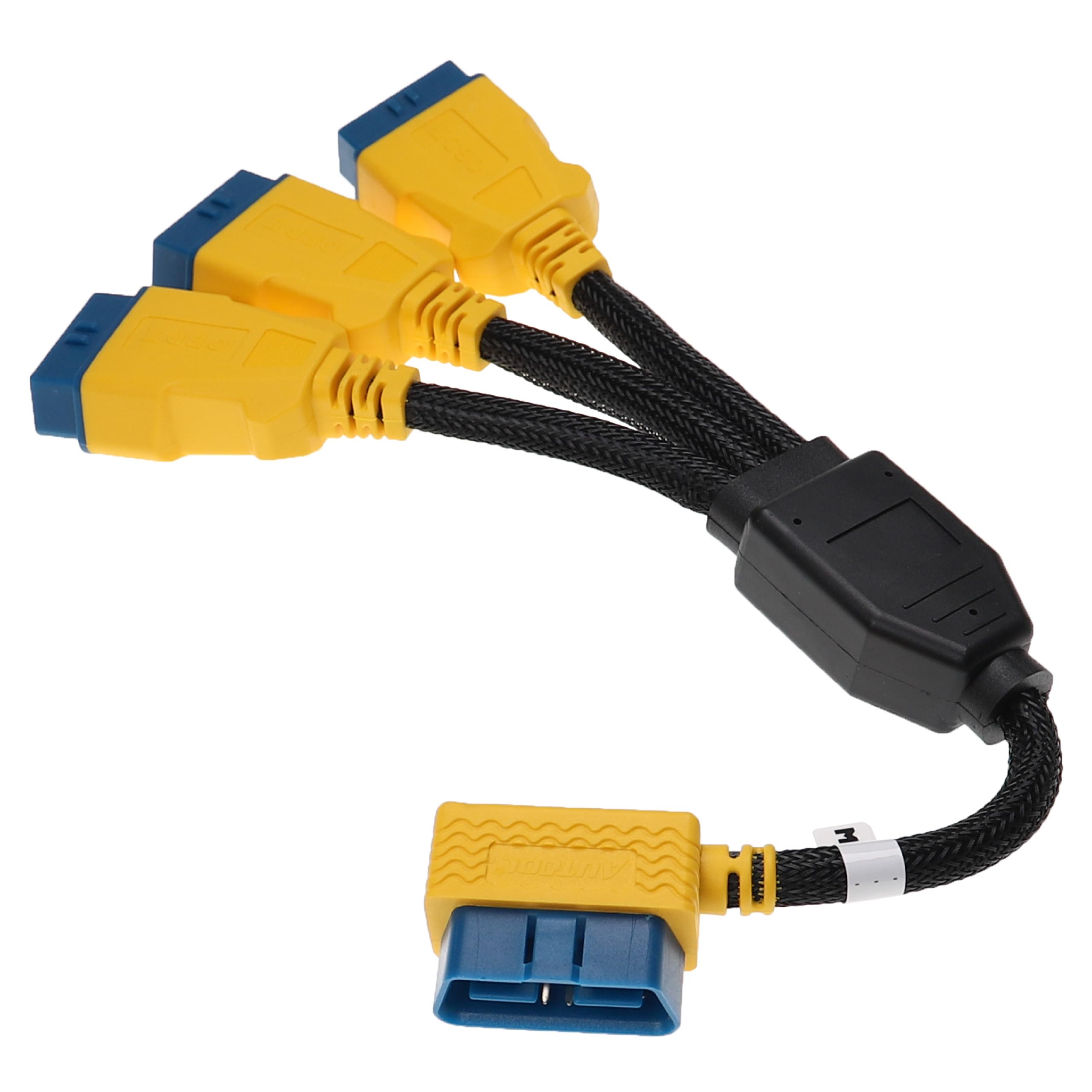 vhbw OBD2 Adapter 1x OBD2 plug to 3x OBD2 socket for LKW, Car, Vehicle - 35 cm