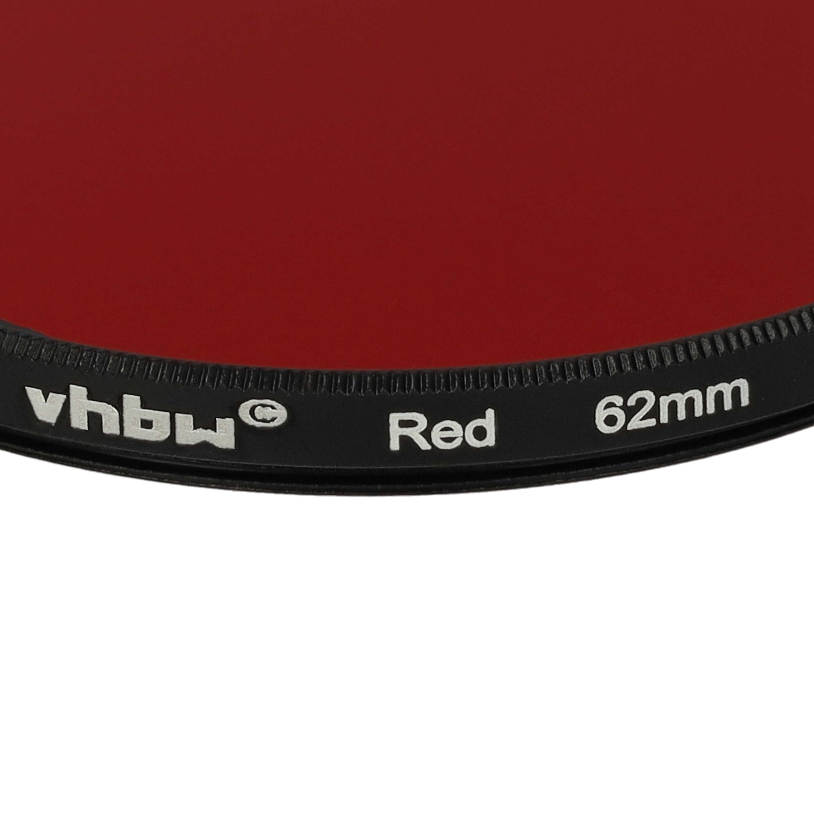 Coloured Filter, Red suitable for Camera Lenses with 62 mm Filter Thread - Red Filter