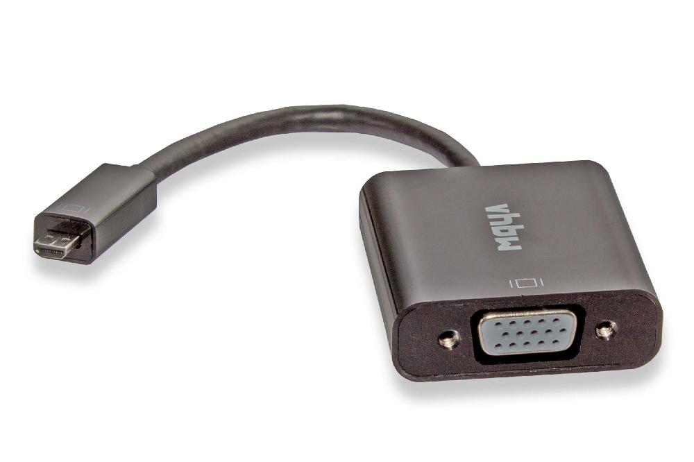 vhbw Adaptador de micro HDMI a VGA para monitor, TV, PC, ordenador, portátil, pantalla, televisor