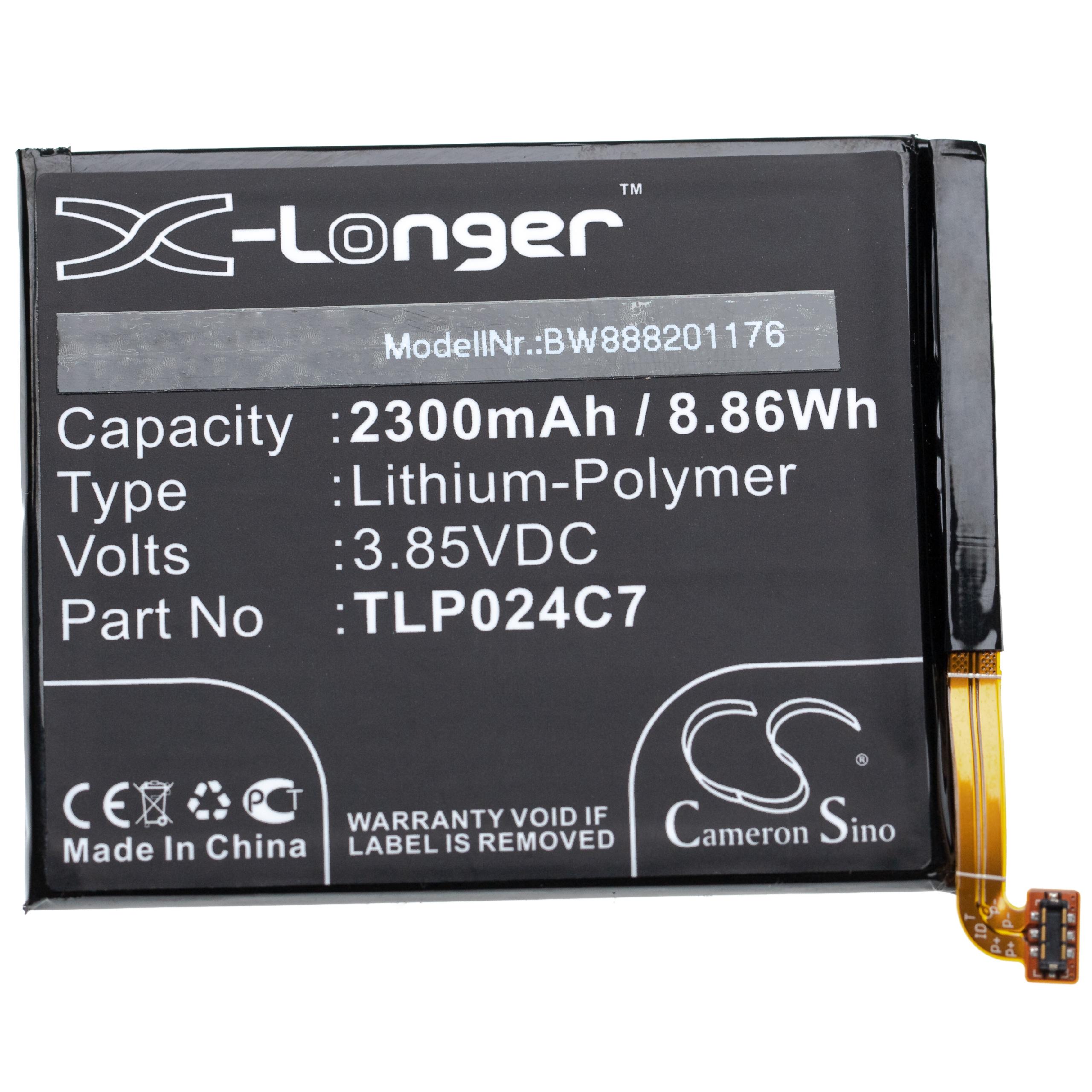 Batteria sostituisce Alcatel TLP024C7 per cellulare Alcatel - 2300mAh 3,85V Li-Poly