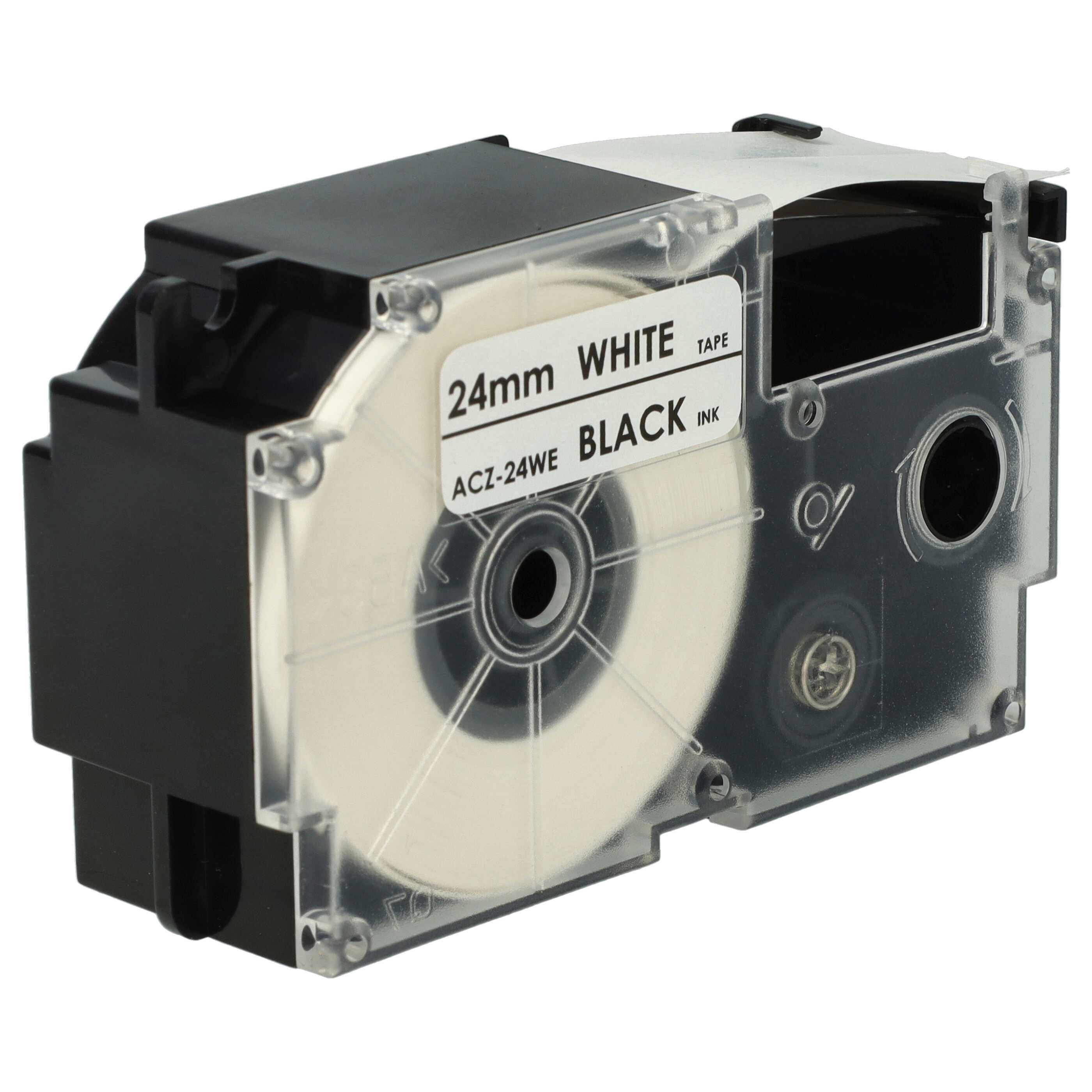 10x Cassetta nastro sostituisce Casio XR-24WE1 per etichettatrice Casio 24mm nero su bianco