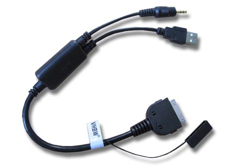 Cable audio reemplaza BMW 61120440796, 61120440812 para vehículo Apple- Adaptador Y, Longitud: 35 cm