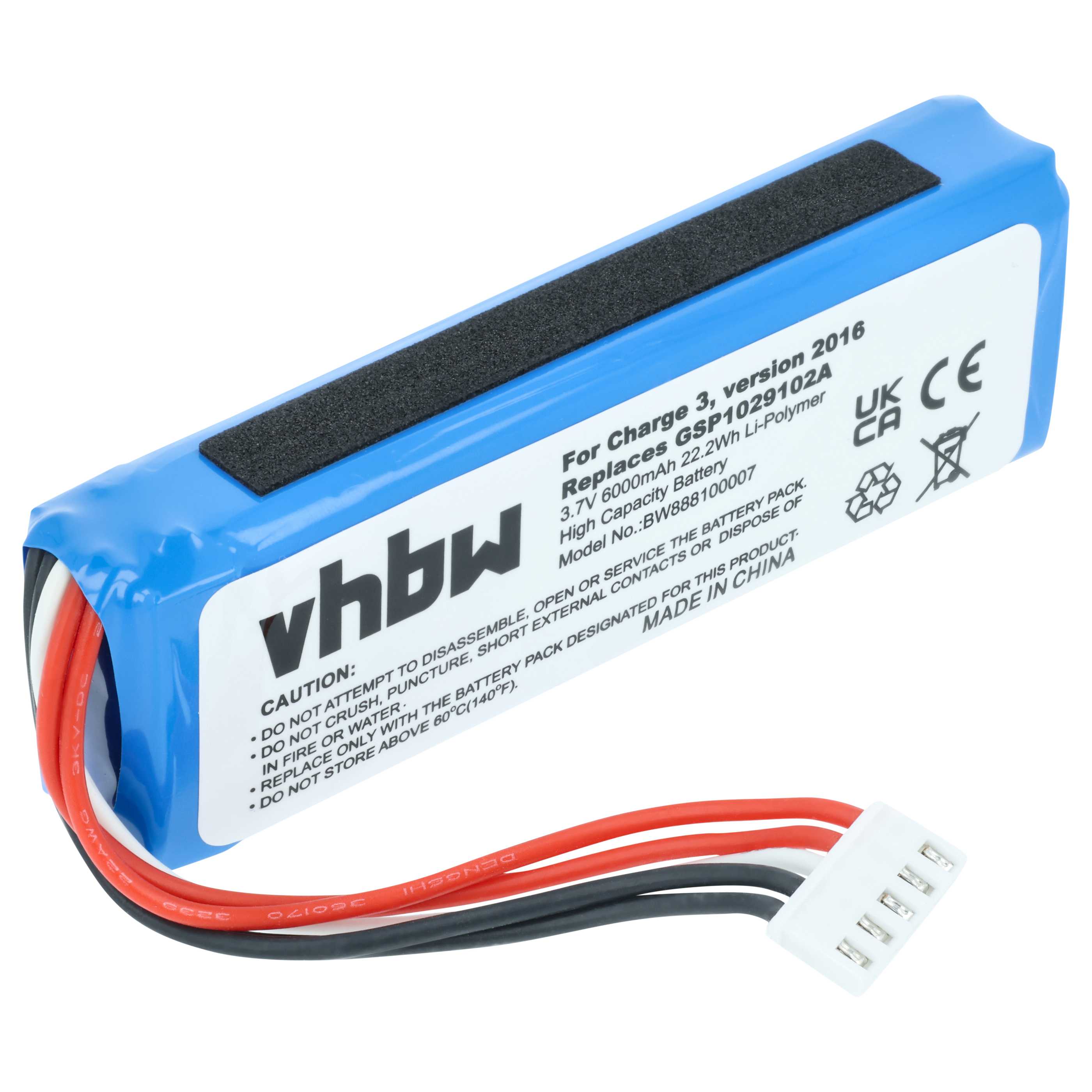 Batteria sostituisce JBL GSP1029102A (versione 1) per altoparlanti - 6000mAh 3,7V Li-Poly