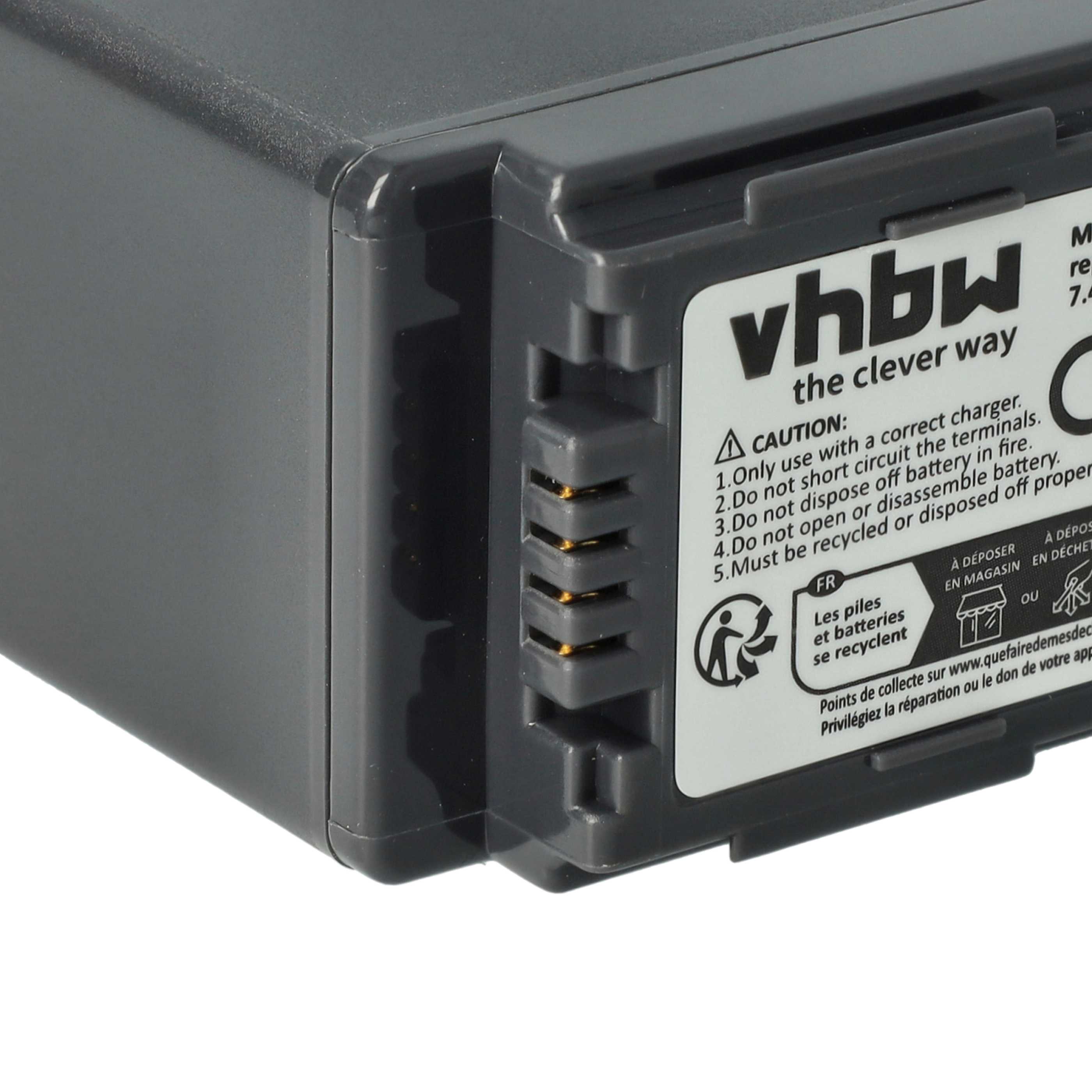 Videocamera 3x Battery replaces Panasonic VW-VBG6 - 4400 mAh 7.4 V Li-Ion