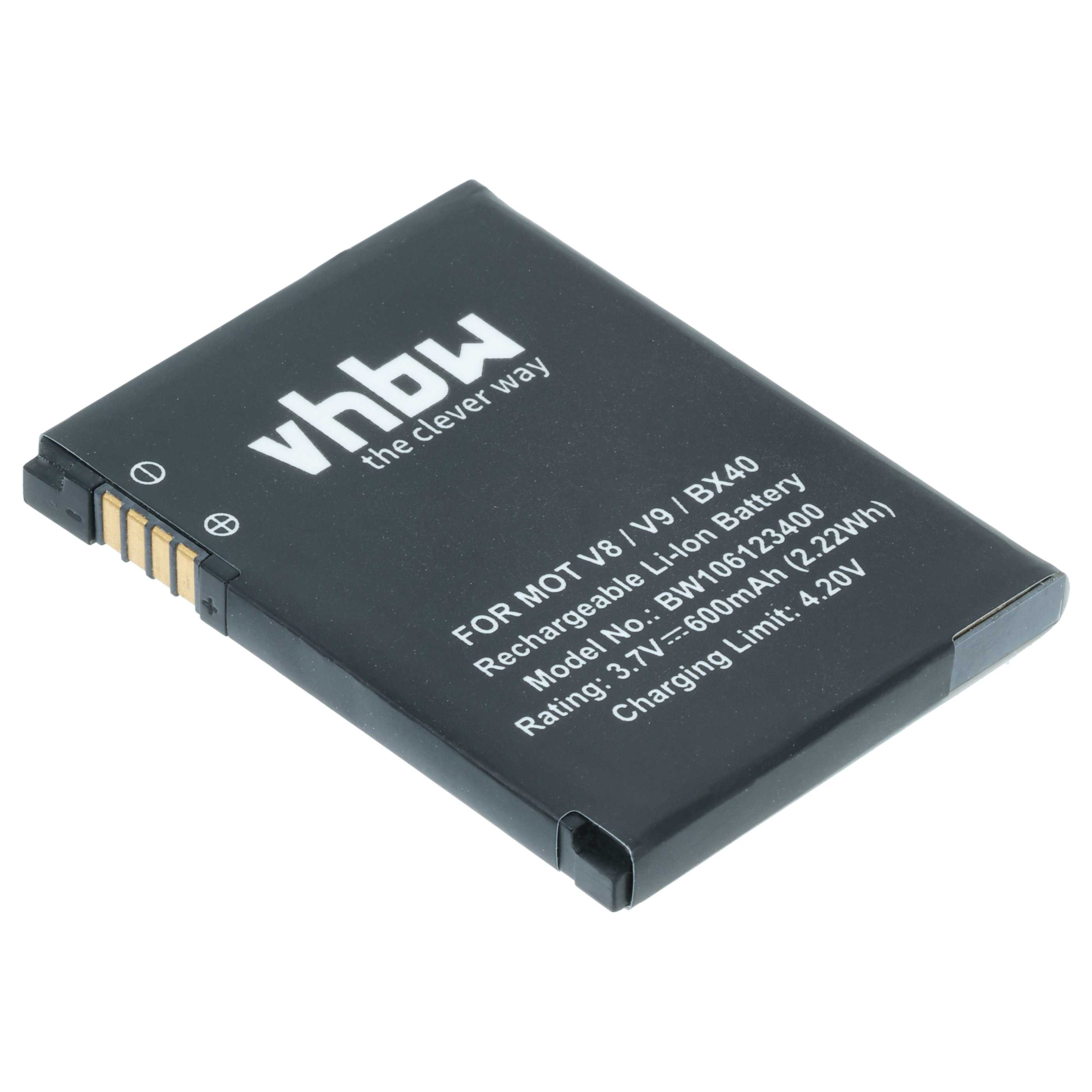 Batteria sostituisce Motorola SNN5805, SNN5805A, BX40, BX50, FNN7012AA per cellulare - 600mAh 3,7V Li-Ion 