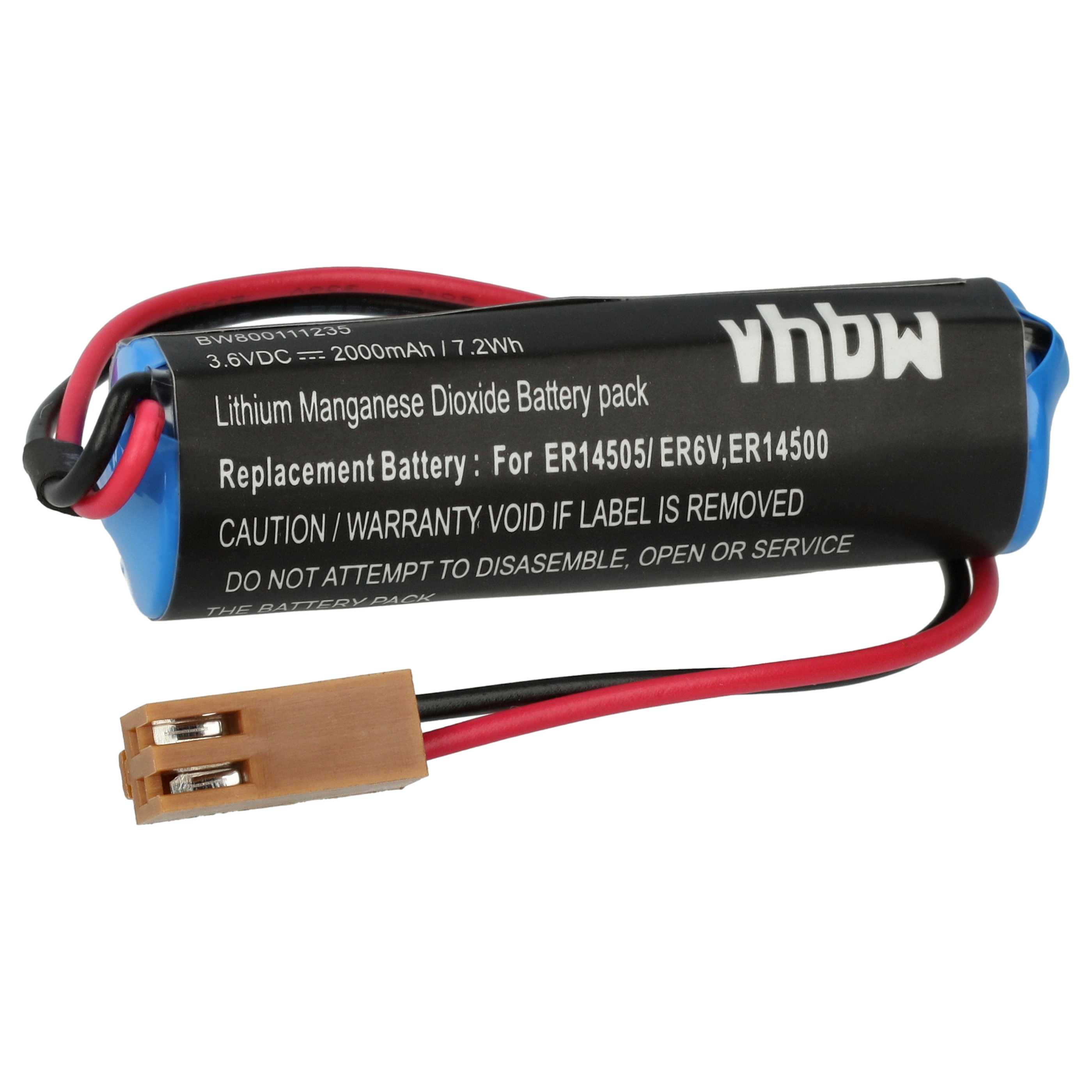 Batería reemplaza Toshiba ER6V, ER14500 para dispositivo medición (2000 mAh, 3,6 V, Li-MnO2)