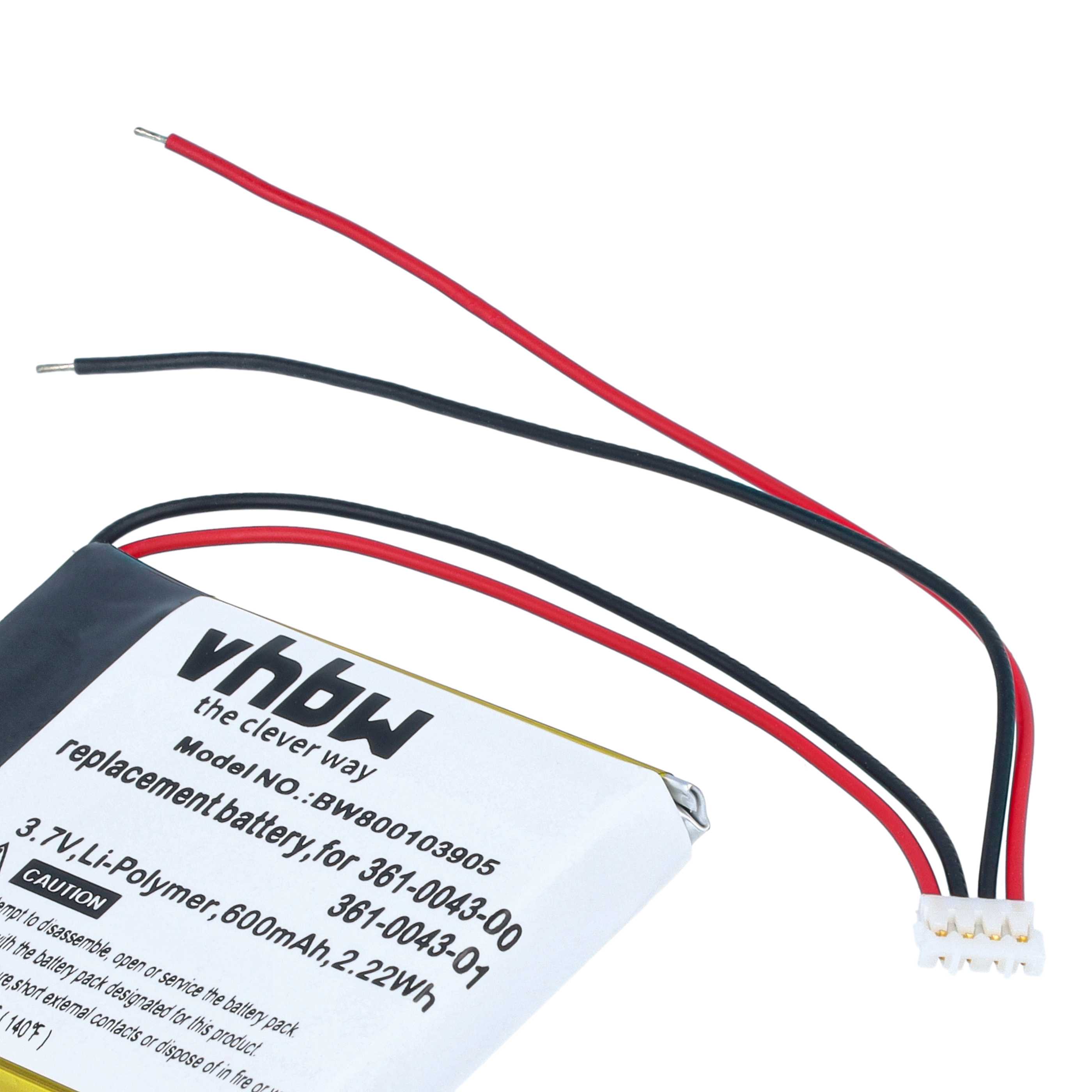 GPS Navigation-Akku als Ersatz für Garmin 361-00043-00, 361-0043-00, 361-00043-01 - 600mAh 3,7V Li-Ion