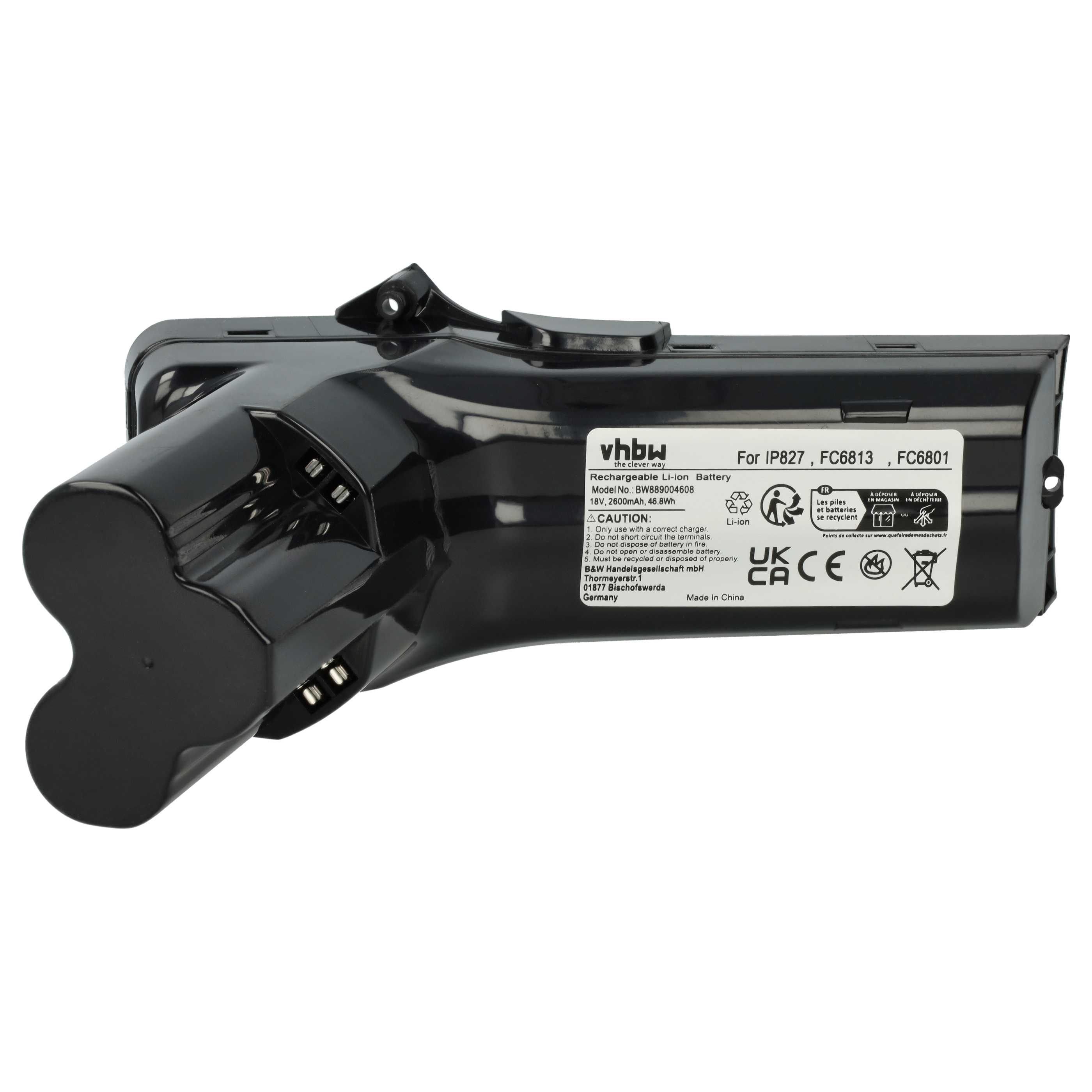 Battery replaces Philips IP827, 300000517621 for Philips 2600mAh, 18V, Li-Ion