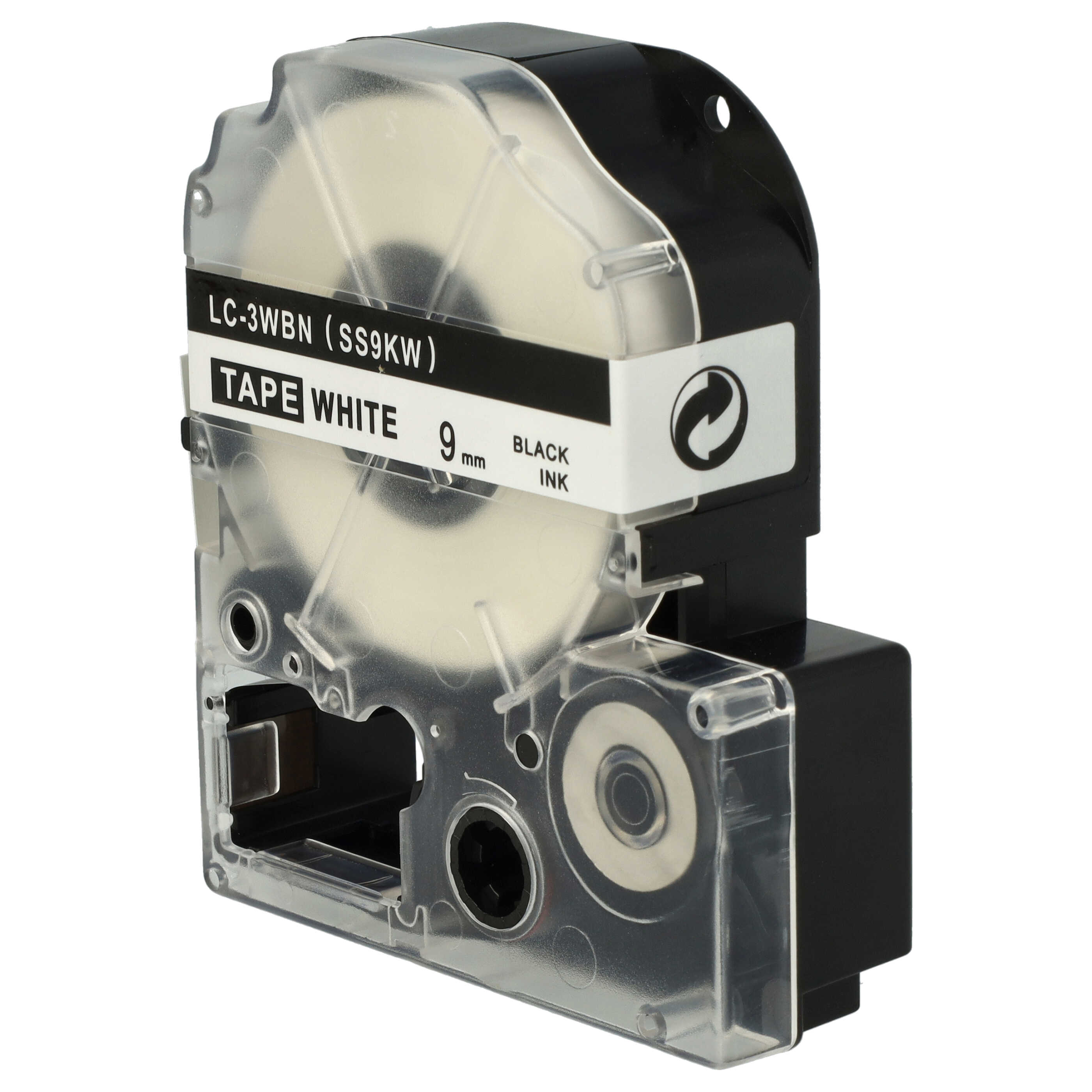 50x Label Tape replaces Epson LC-3WBN - 9 mm Black to White