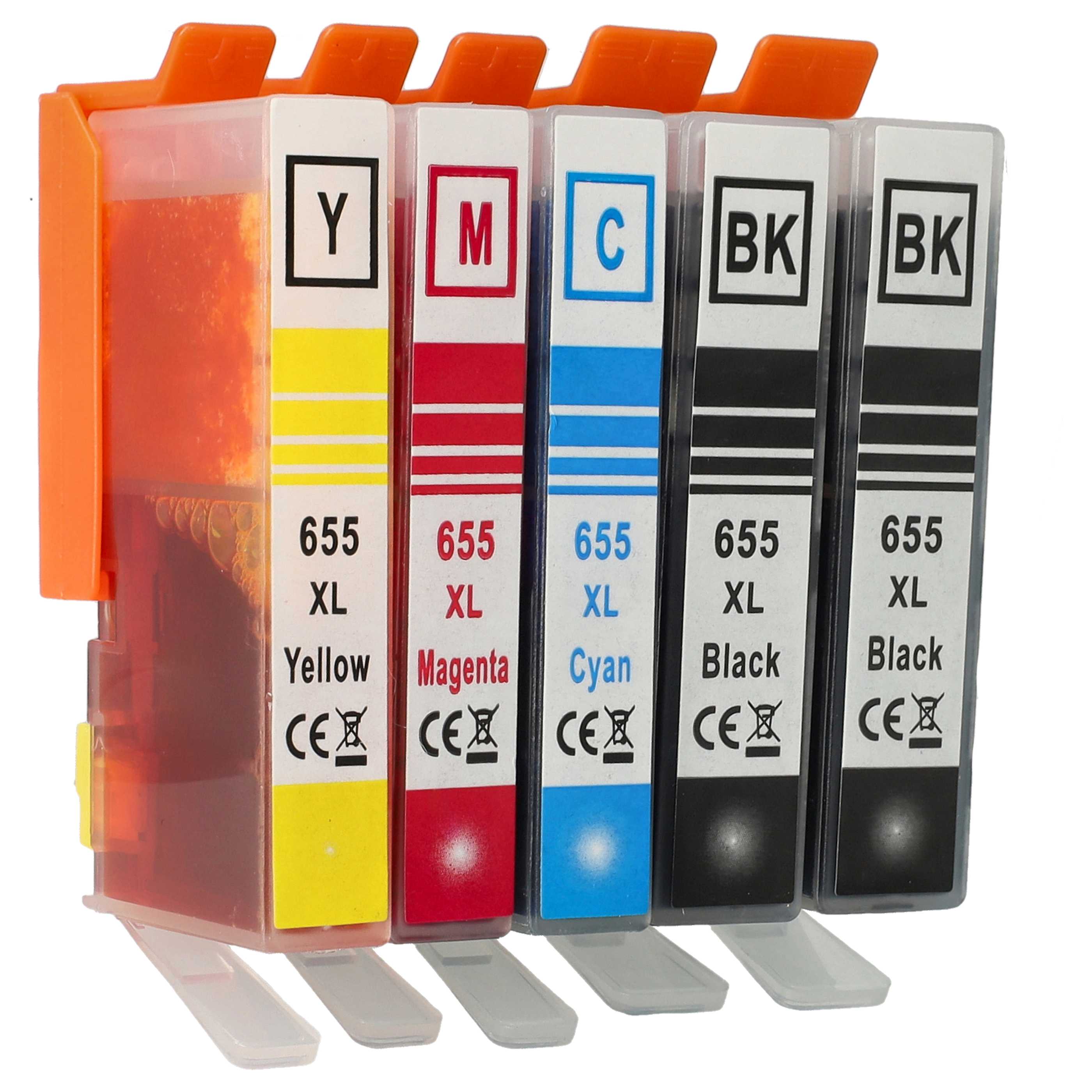5x Tintenpatronen passend für Advantage HP 5525 Drucker - B/C/M/Y