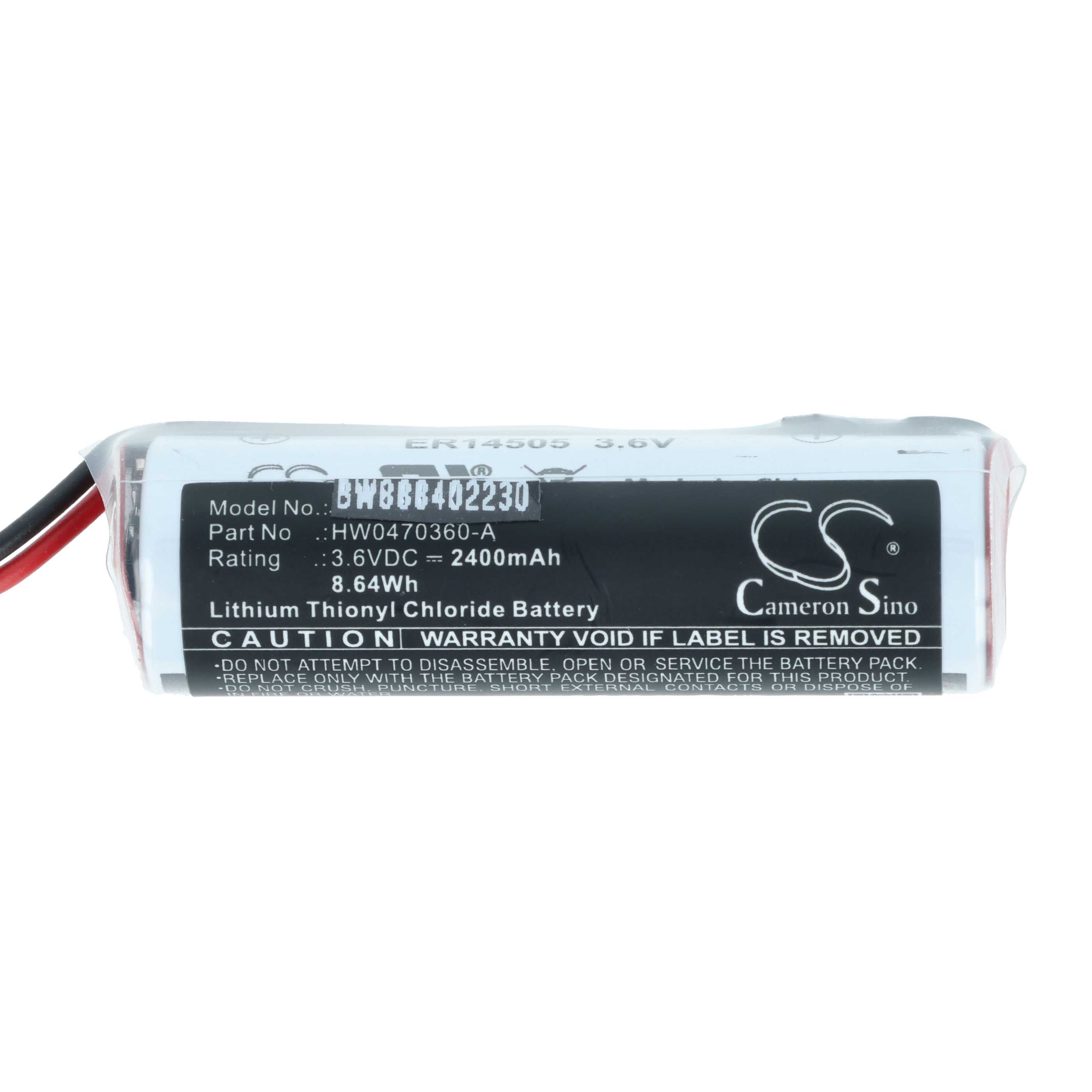 Batería reemplaza Yaskawa HW0470360-A para robot industrial (2400 mAh, 3,6 V, Li-SOCl2)