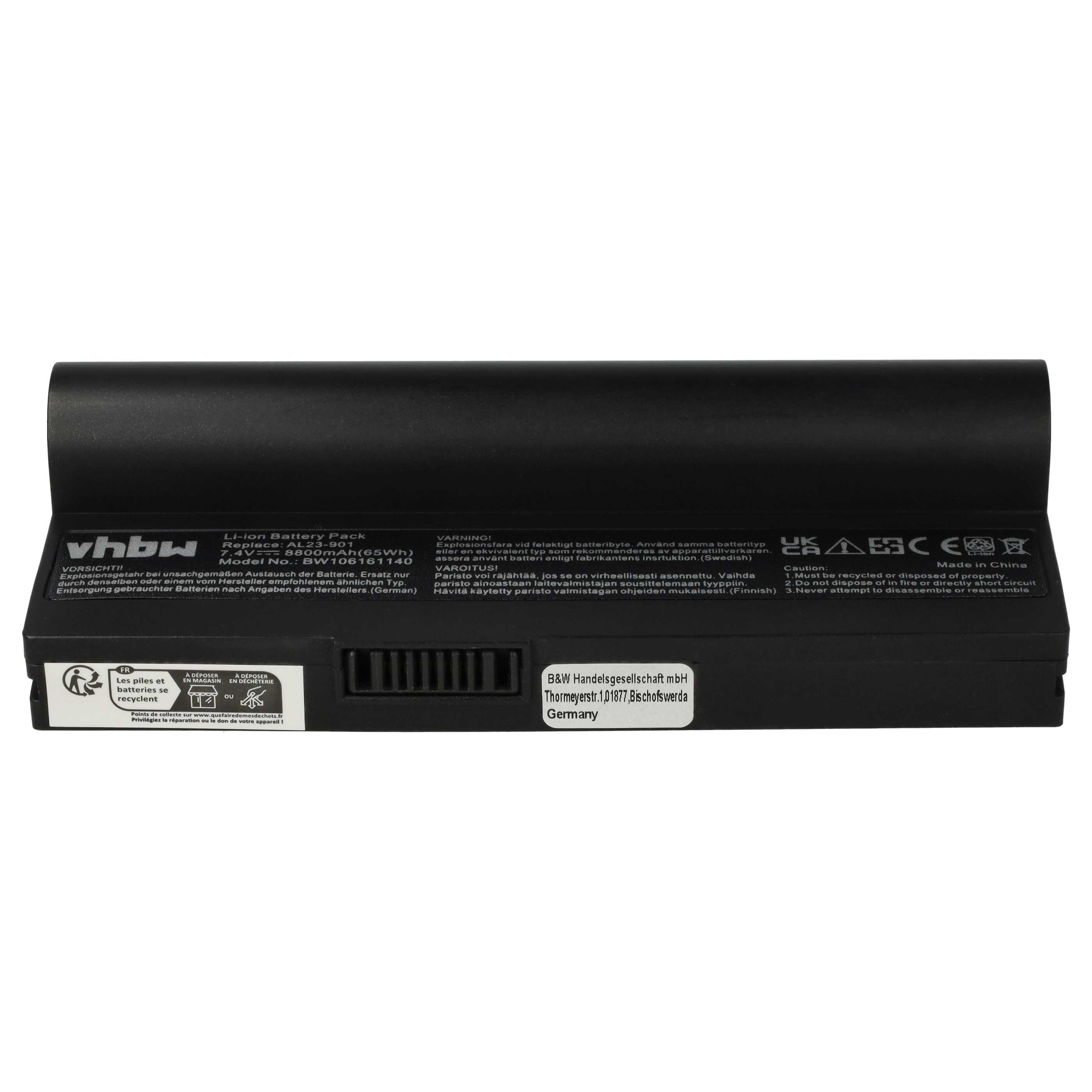 Akumulator do laptopa zamiennik Asus AL23-901, AL22-901, AP22-1000, AL24-1000 - 8800 mAh 7,4 V Li-Ion, czarny