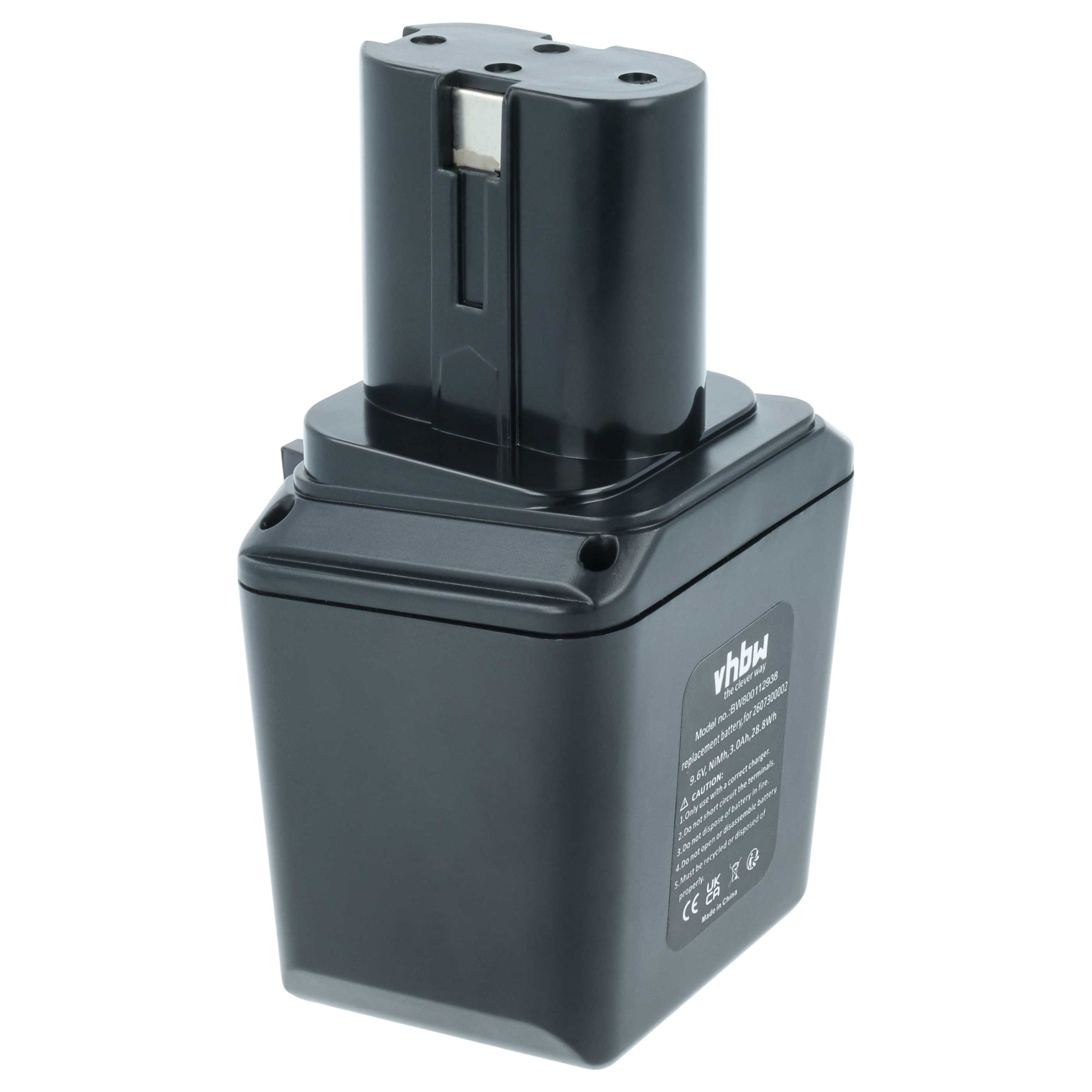 3x Battery replaces Bosch 26073000002, 2 607 3000 002, 2607300002 Electric Power Tool - 3000 mAh, 9.6 V, NiMH