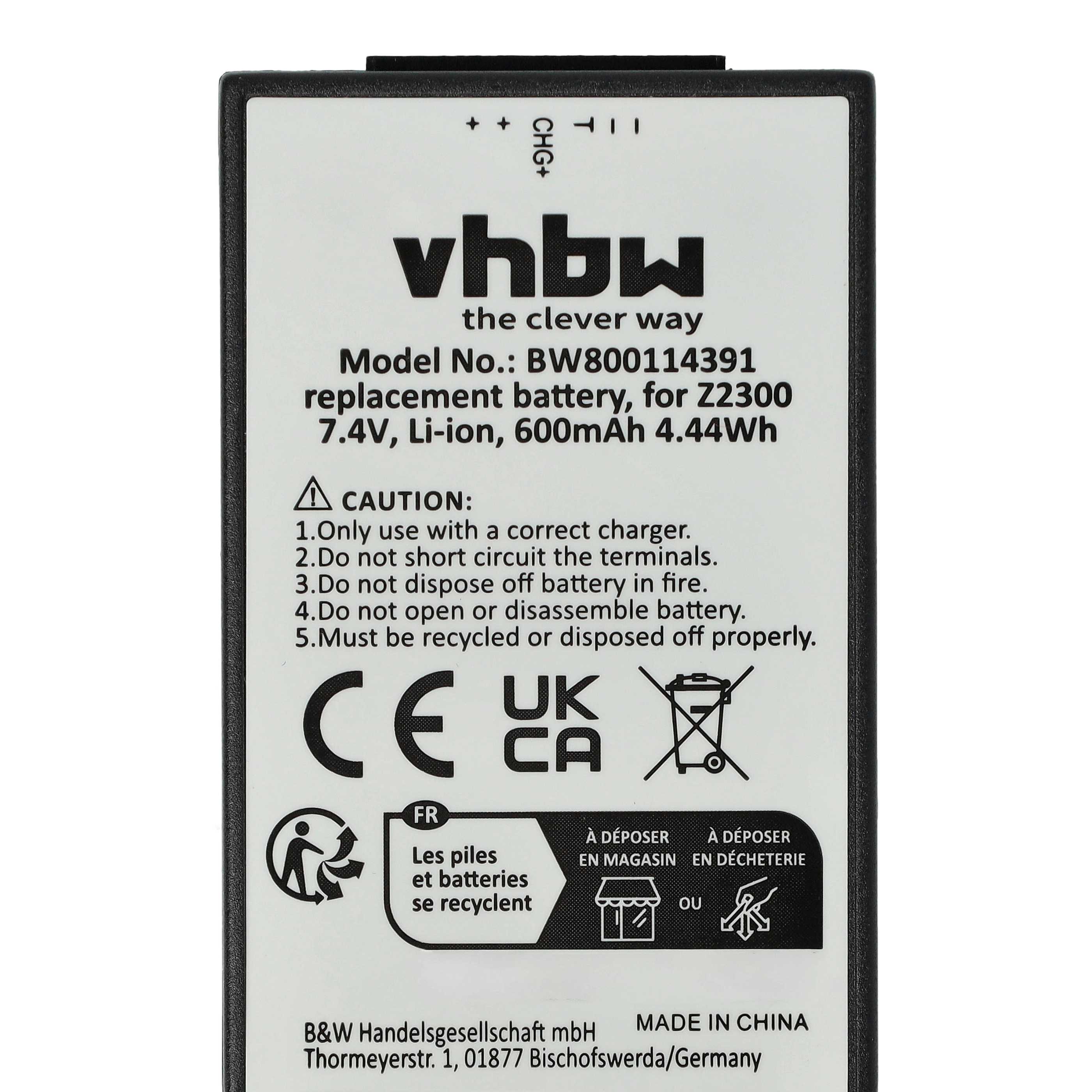 2x Battery suitable for Polaroid Z2300, Z230E - 600mAh, 7.4V, Li-Ion