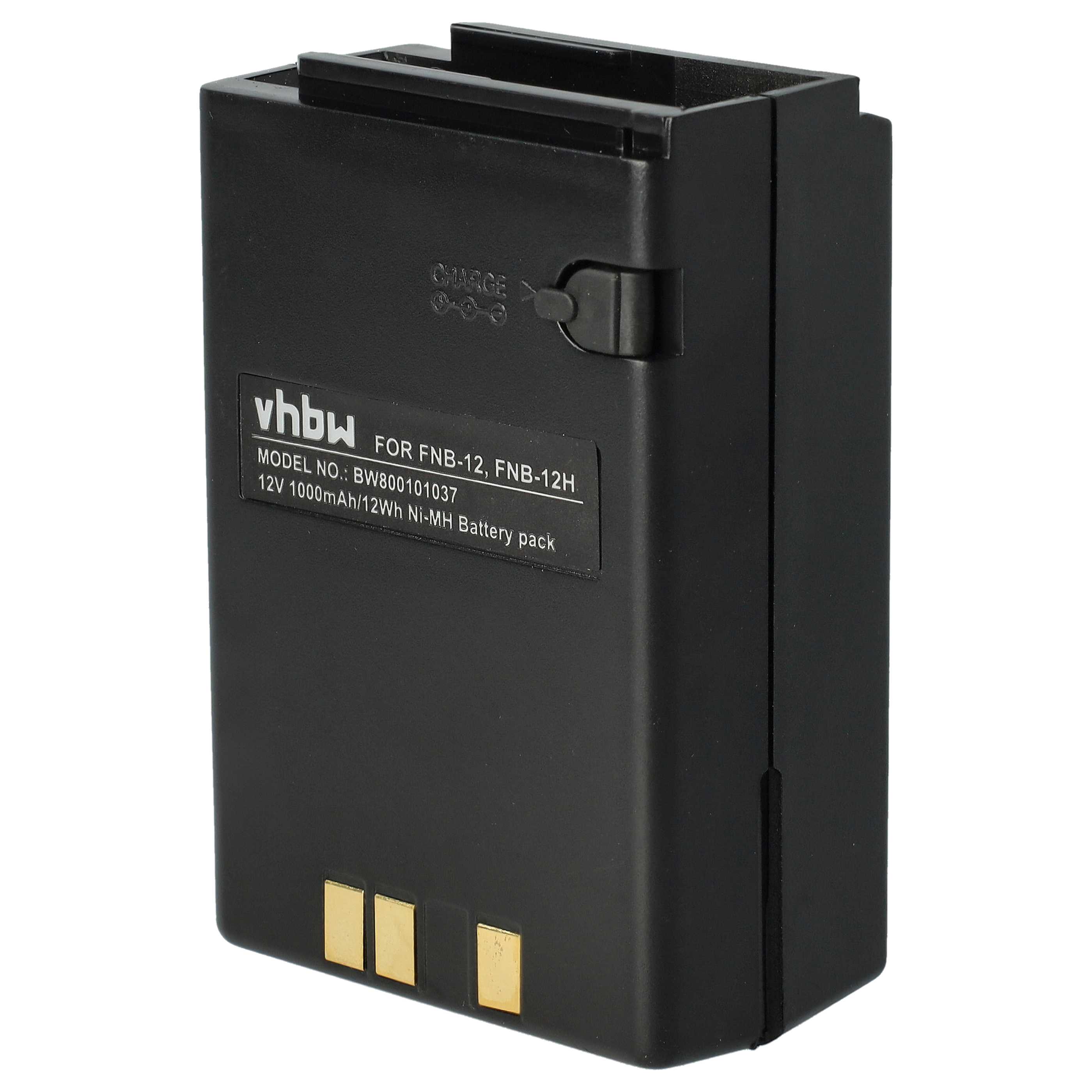 Radio Battery replaces Yaesu Vertex FNB-14, FNB-14H, FNB-12, FNB-12H, FNB-10, FNB-10H - 1000 mAh 12 V NiMH