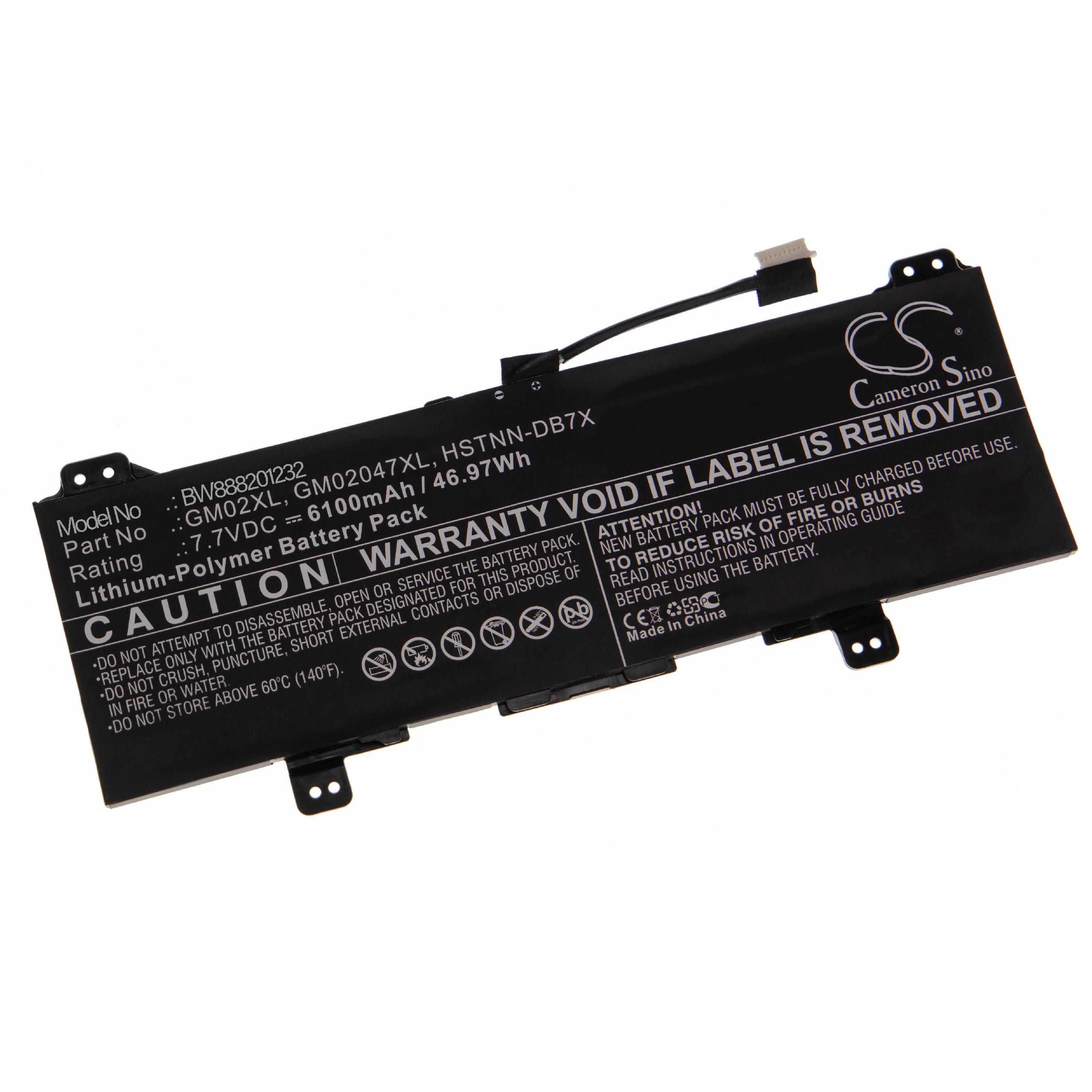 Batterie remplace HP 917679-241, 917679-271 pour ordinateur portable - 6100mAh 7,7V Li-polymère, noir