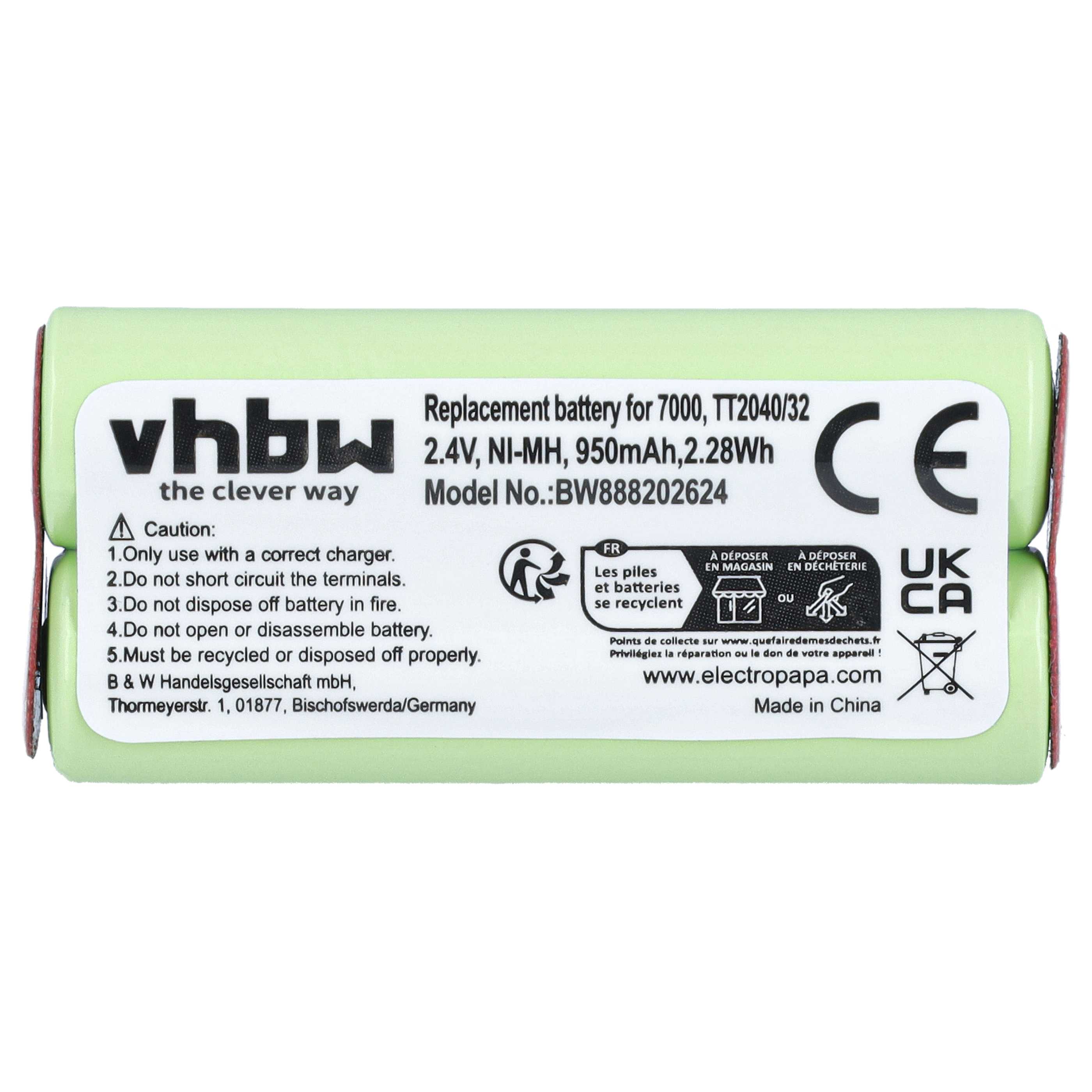 Akumulator do maszynki do strzyżenia Philips Bodygroom 5000, 7000 - 950 mAh 2,4 V NiMH