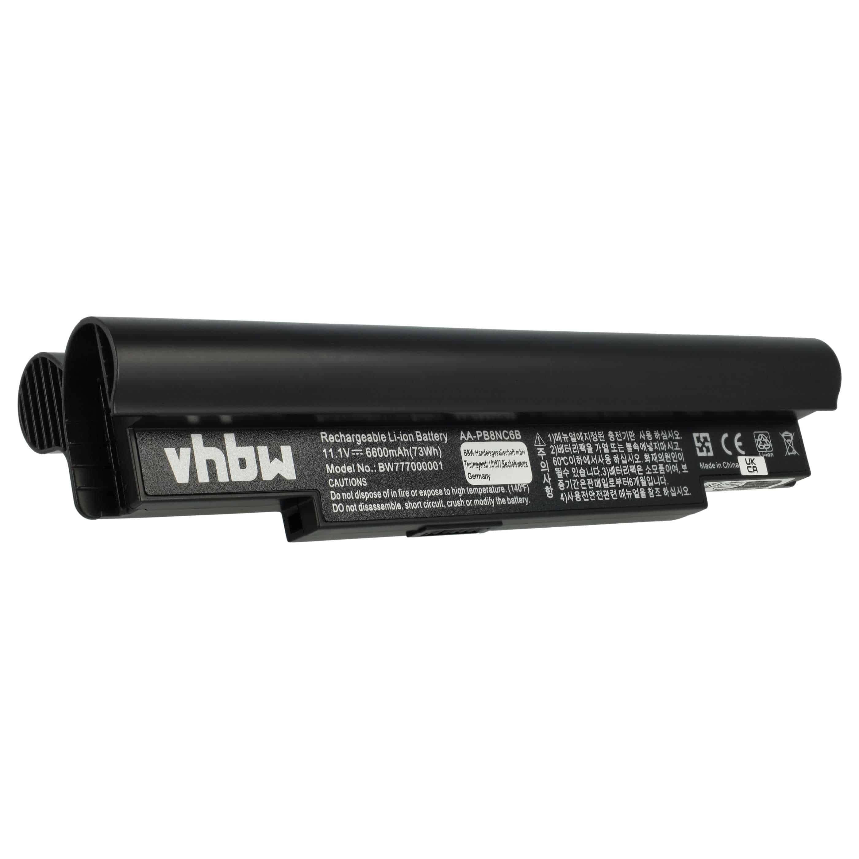 Batteria sostituisce Samsung AA-PB6NC6E, AA-PB1TC6W, AA-PB1TC6B per notebook - 6600mAh 11,1V Li-Ion nero