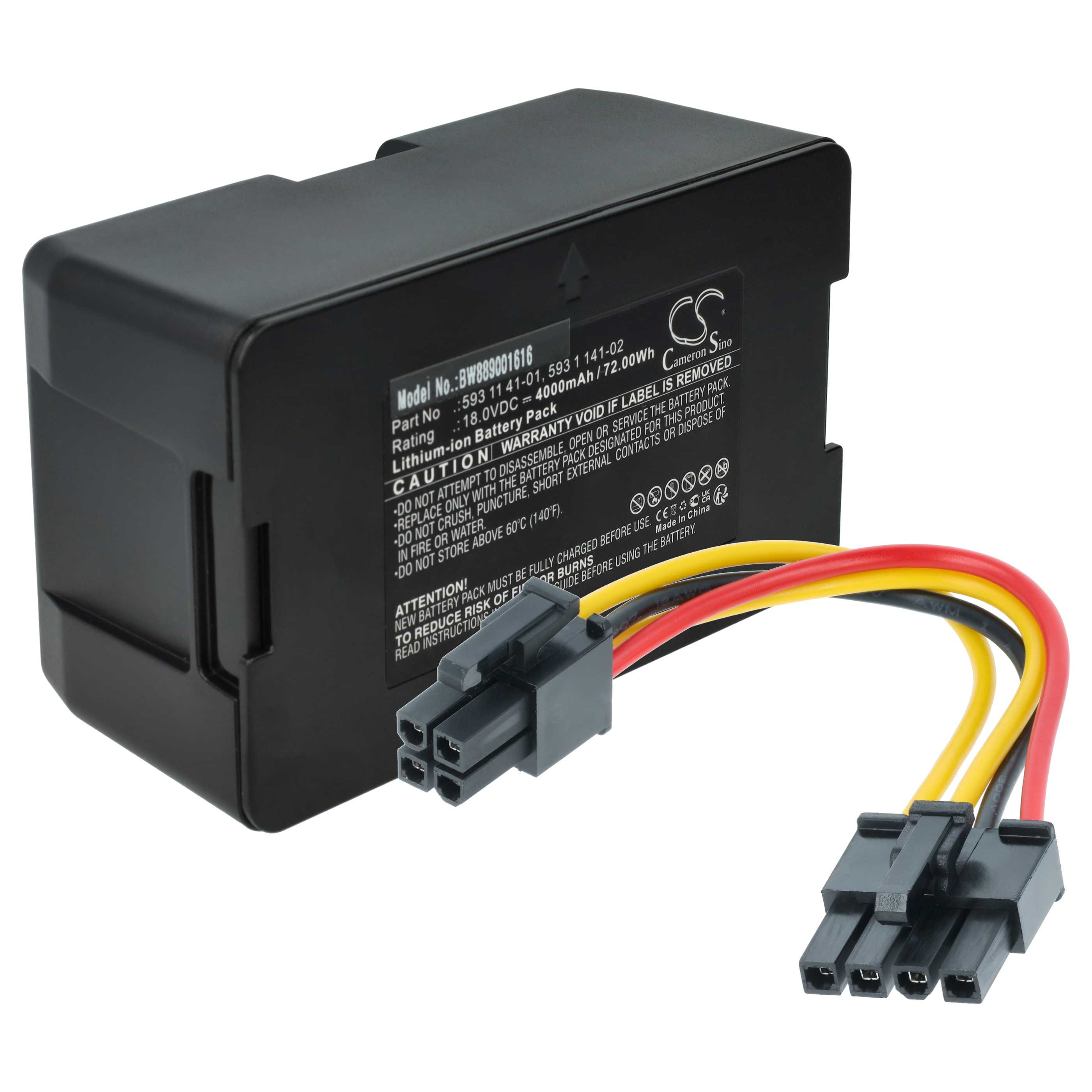 batteria 4000 mAh, cavo di collegamento sostituisce Husqvarna 589 58 57-01, 588 14 64-01, 529 60 68-02, 593 11 41-01, 529 60 68-01 per McCulloch