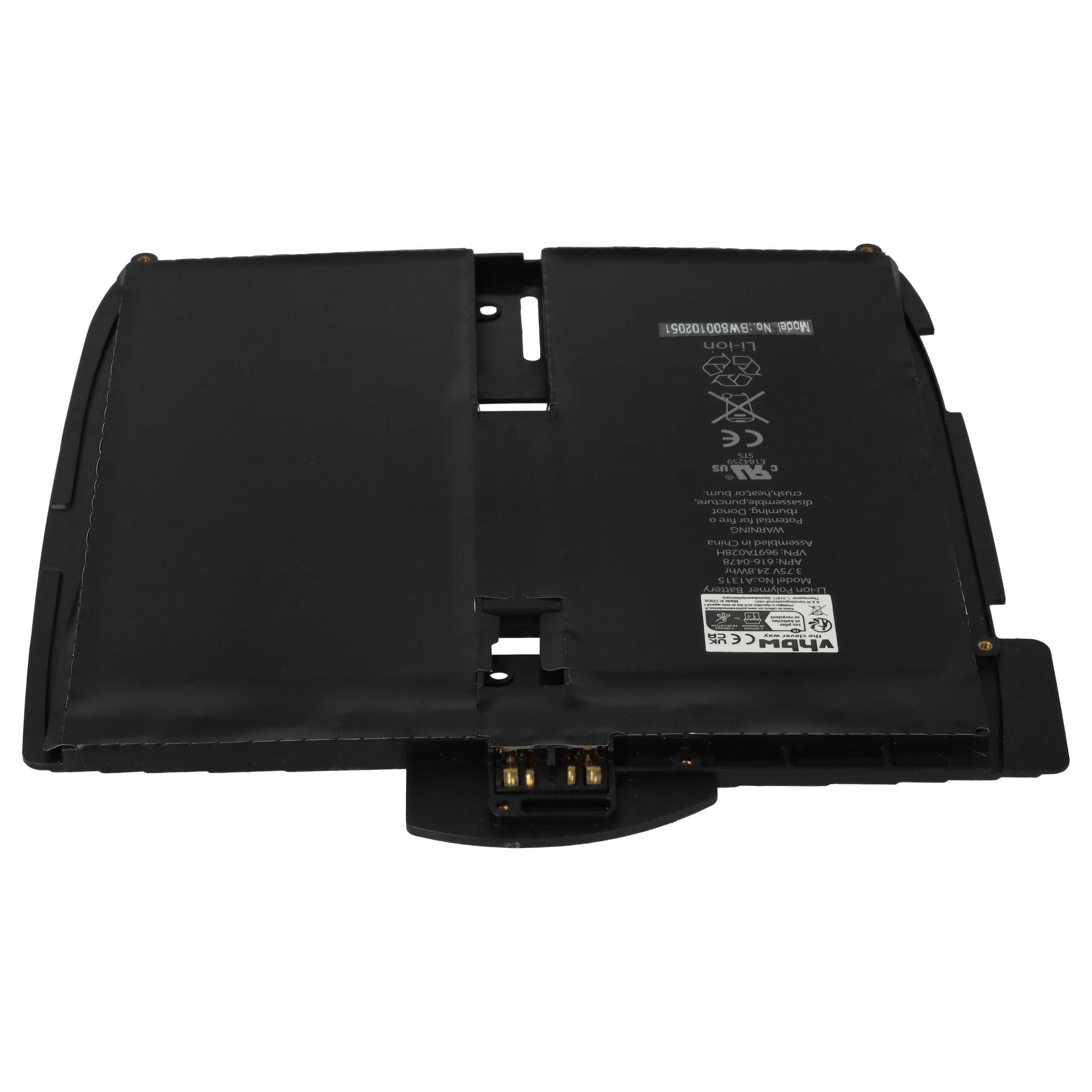 Notebook-Akku als Ersatz für Apple 969TA028H, 616-0448, 616-0478 - 5400mAh 3,75V Li-Polymer