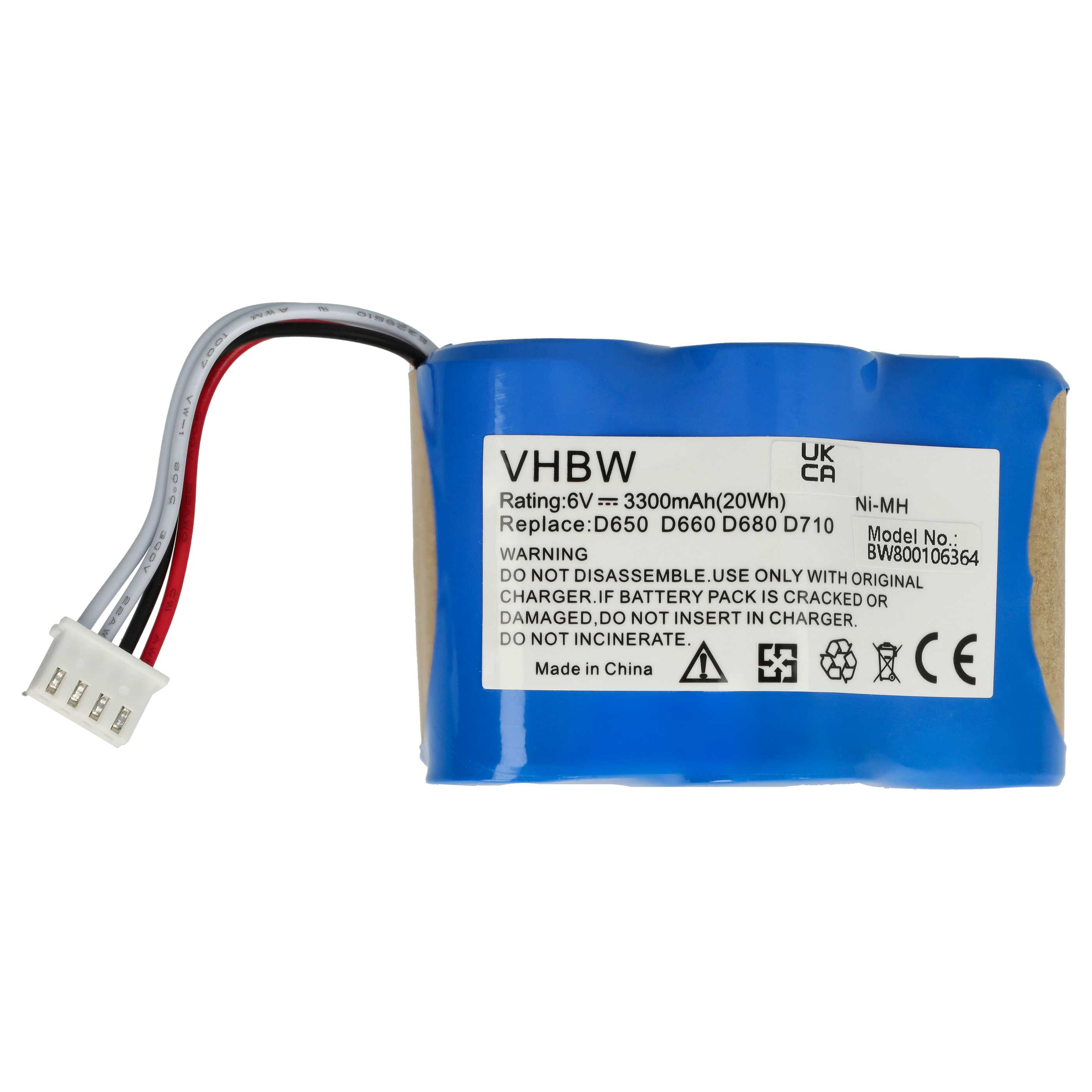 3x Battery replaces 945-0005, 945-0006, 205-0001, 945-0024, LP43SC3300P5 for Hoover etc. 3300mAh, 6V, NiMH